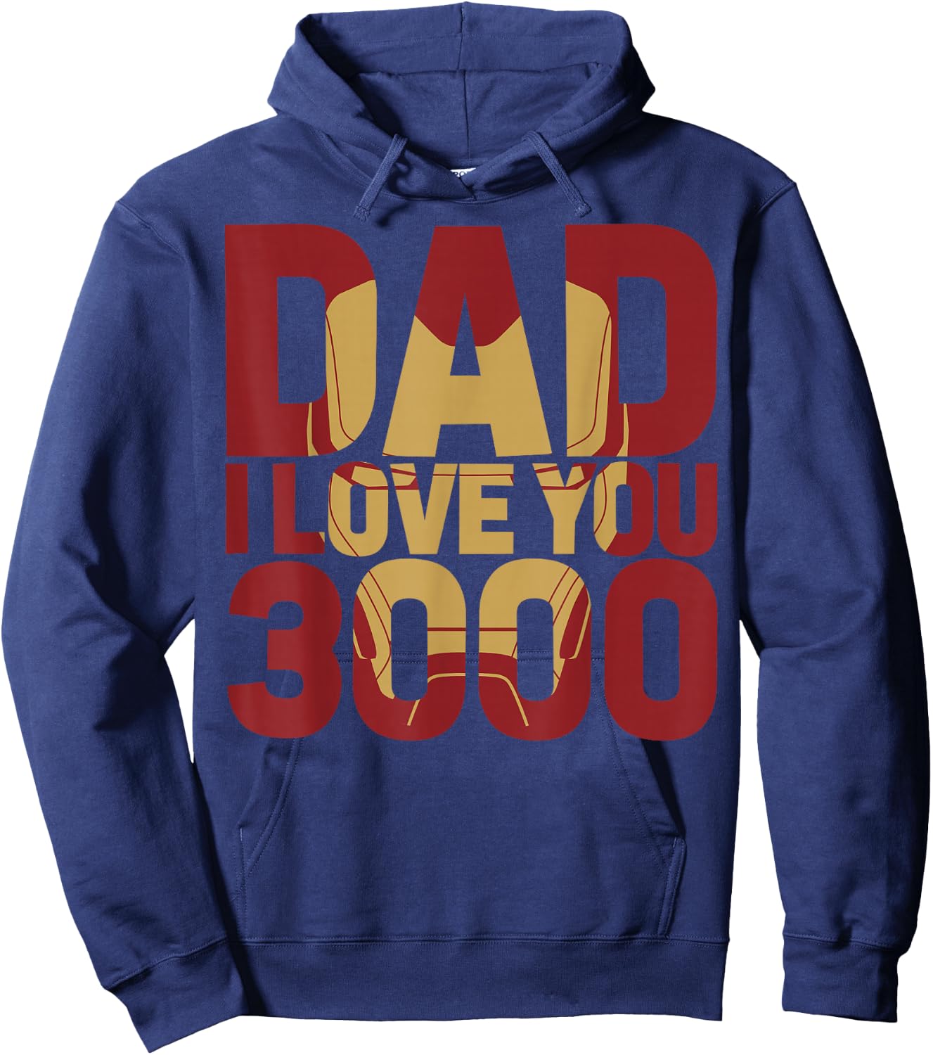 Marvel Iron Man Dad I Love You 3000 Text Fill Father's Day Small Hoodie - Hoodie | Navy