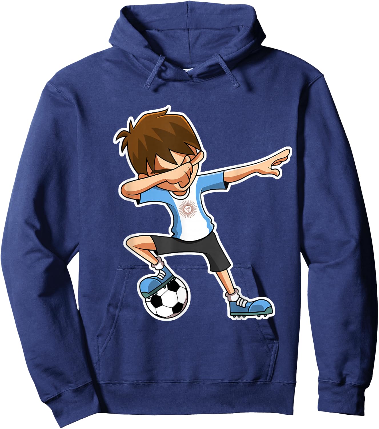 Dabbing Soccer Argentina Jersey Shirt, Dab Kids Boys Hoodie - Hoodie | Navy
