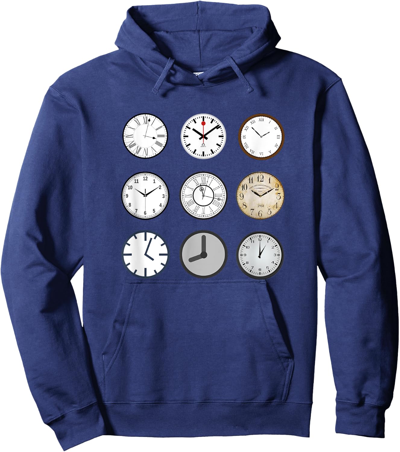 Grandfather Time Turner Clocks Hourglass Tick Tock Hoodie - Hoodie | Navy