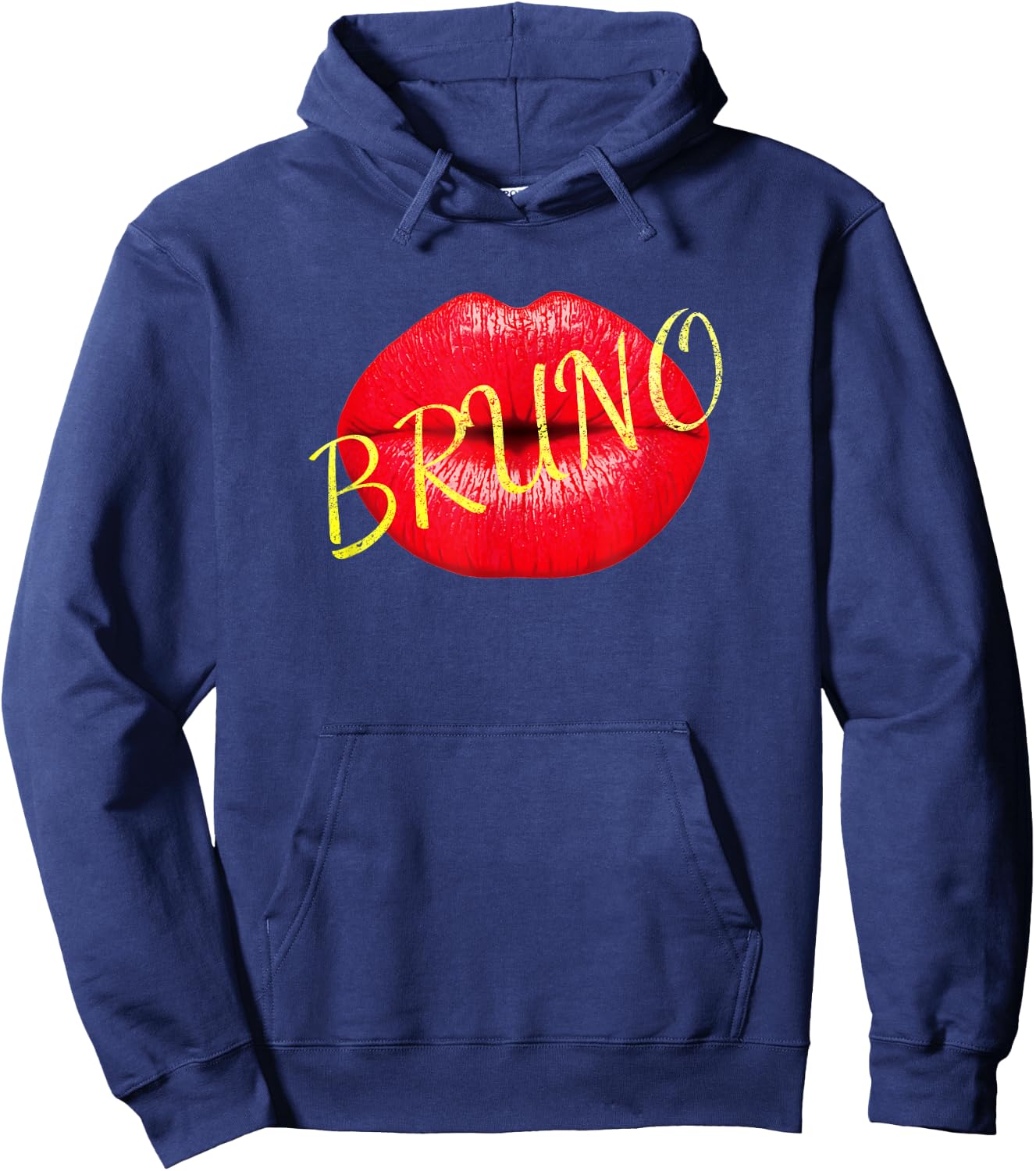 Bruno Lover Kiss Gold on lips Cute Vintage Shirt man woman Hoodie - Hoodie | Navy