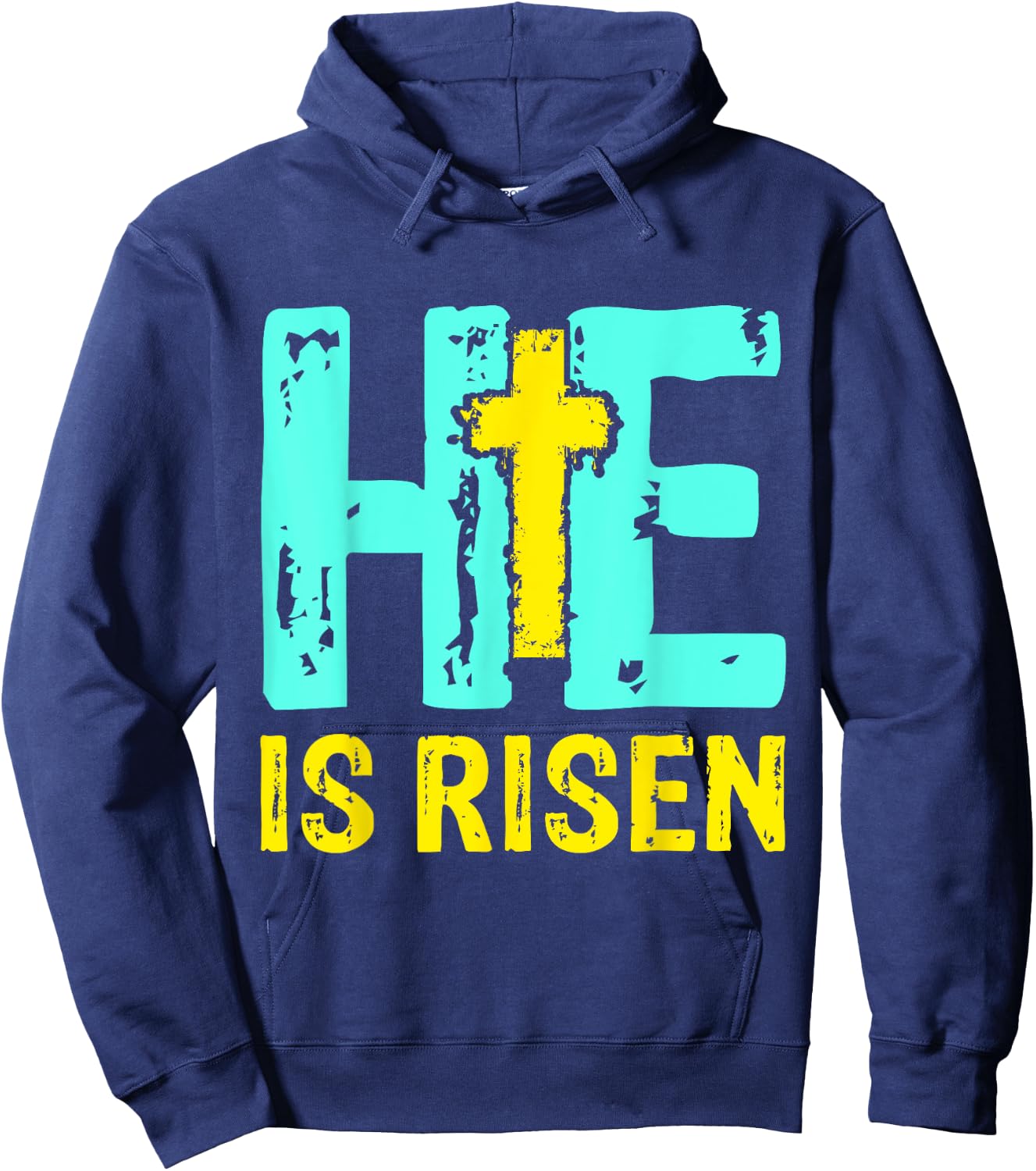 He is Risen Jesus Christian Happy Easter Women Kids Girls Hoodie - Hoodie | Navy