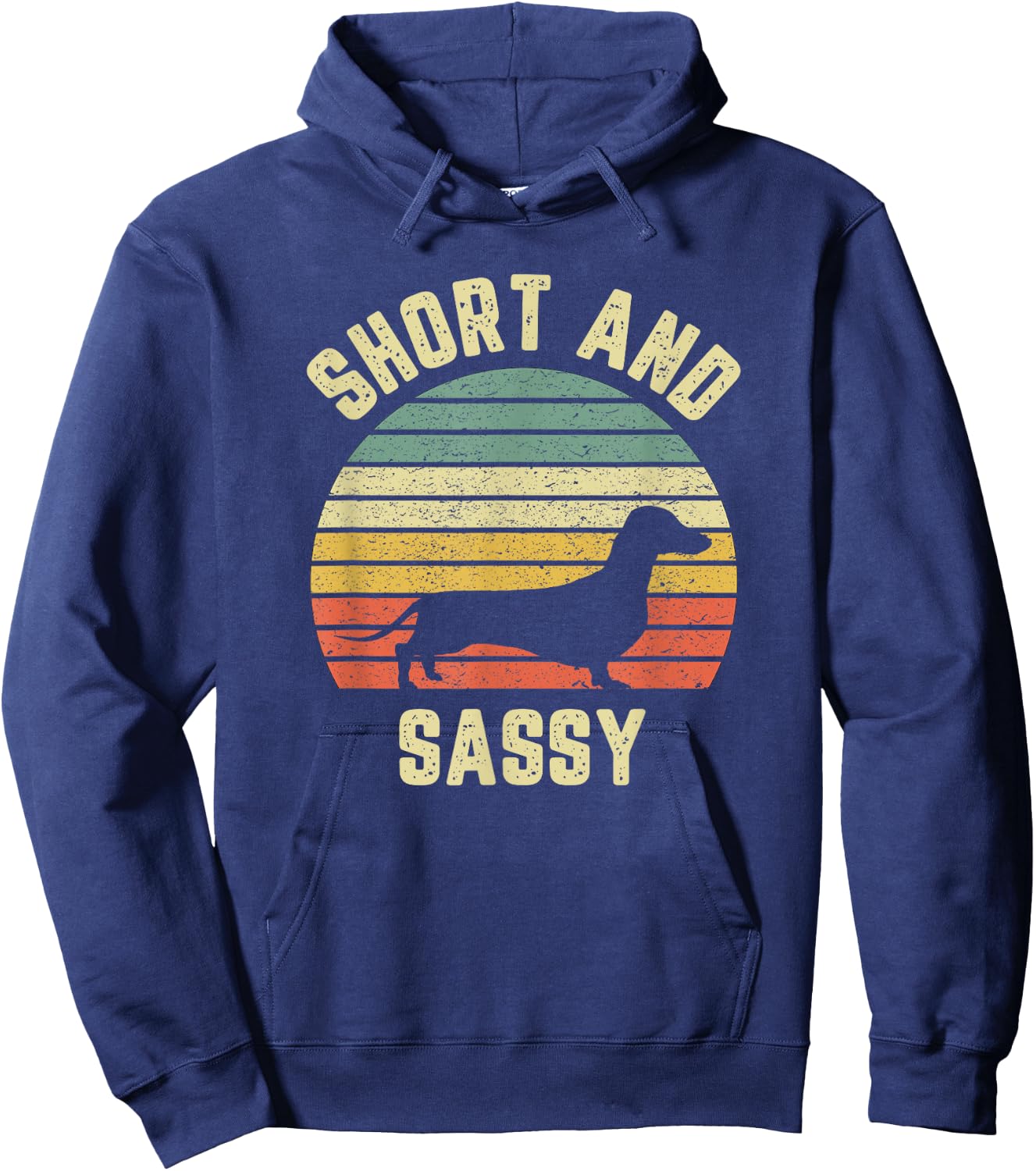 Vintage Dachshund Funny Weiner Dog Short Sassy Women Girls Kids Hoodie - Hoodie | Navy