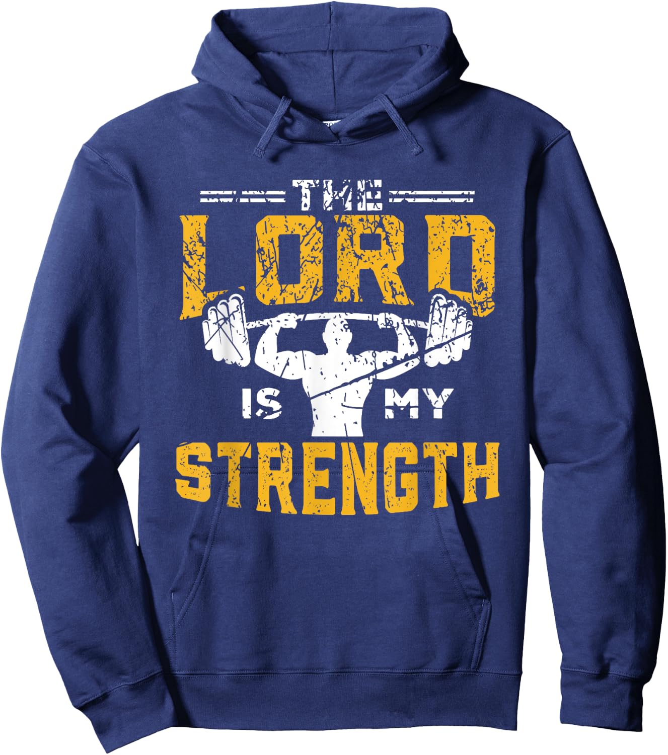 Jesus Workout The Lord is my Strength Christian Gym Hoodie - Hoodie | Navy