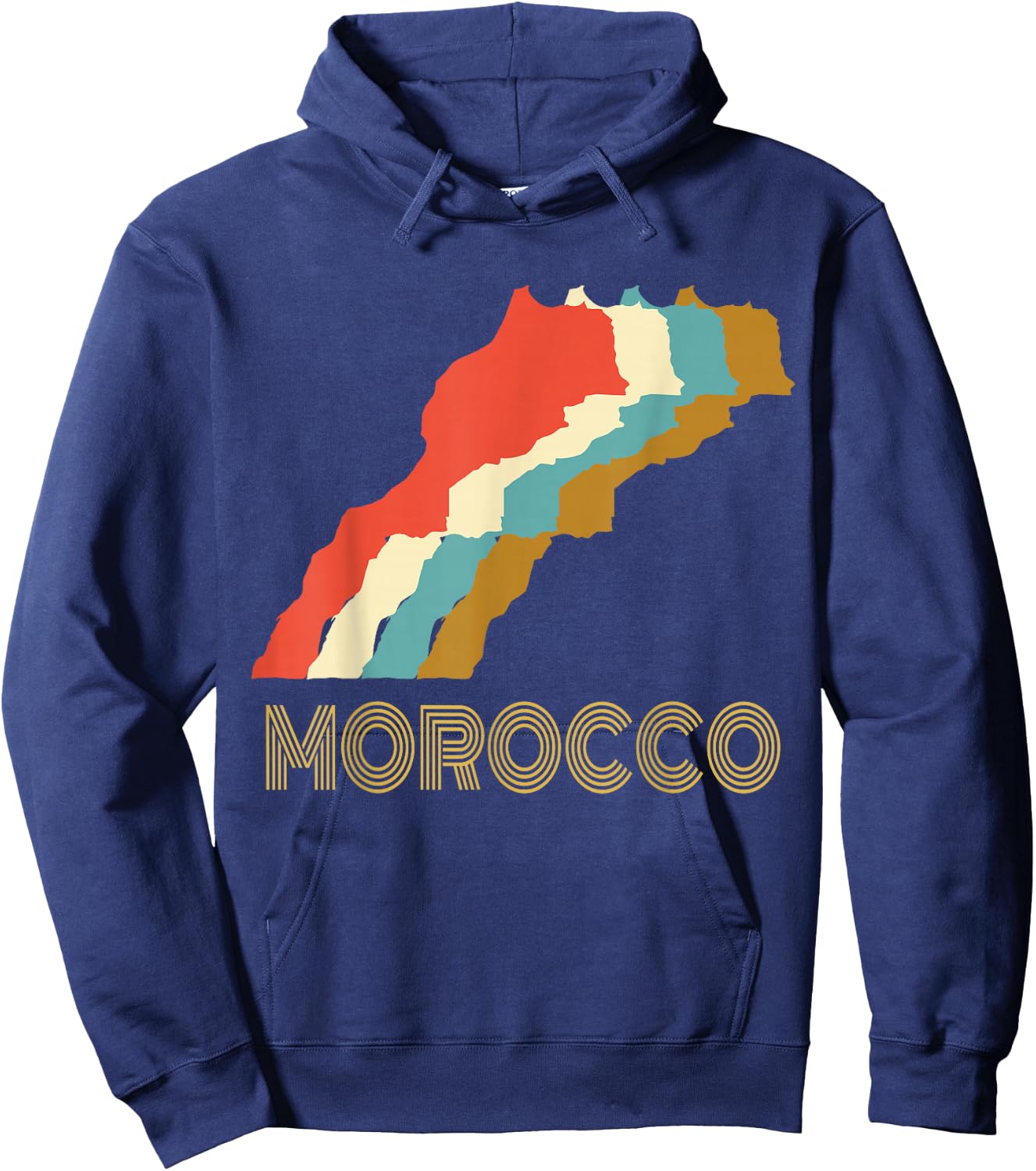 Vintage Morocco , I Love Maroc Map Shirt Hoodie - Hoodie | Navy