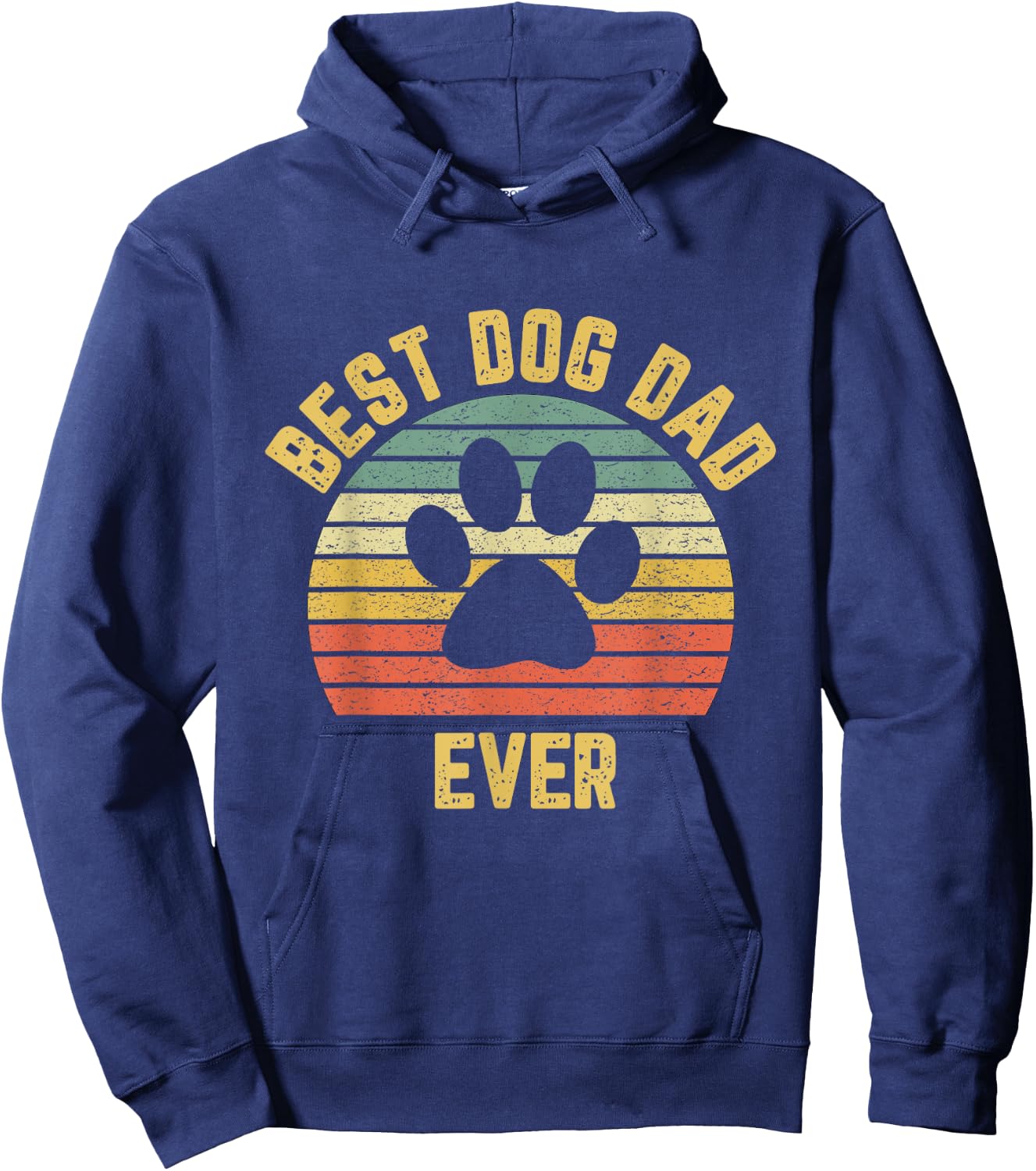 Vintage Dog Dad Cool Father's Day Gift Retro Hoodie - Hoodie | Navy