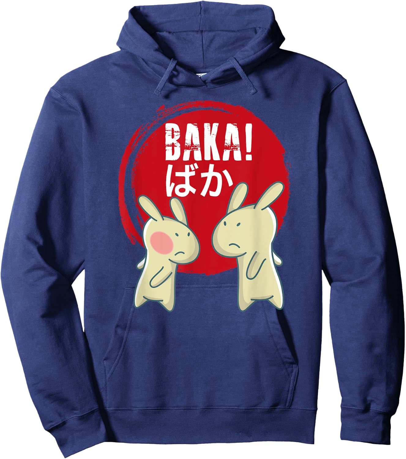 Funny Baka! Japanese Anime Rabbit Slap Manga Shirt Hoodie - Hoodie | Navy