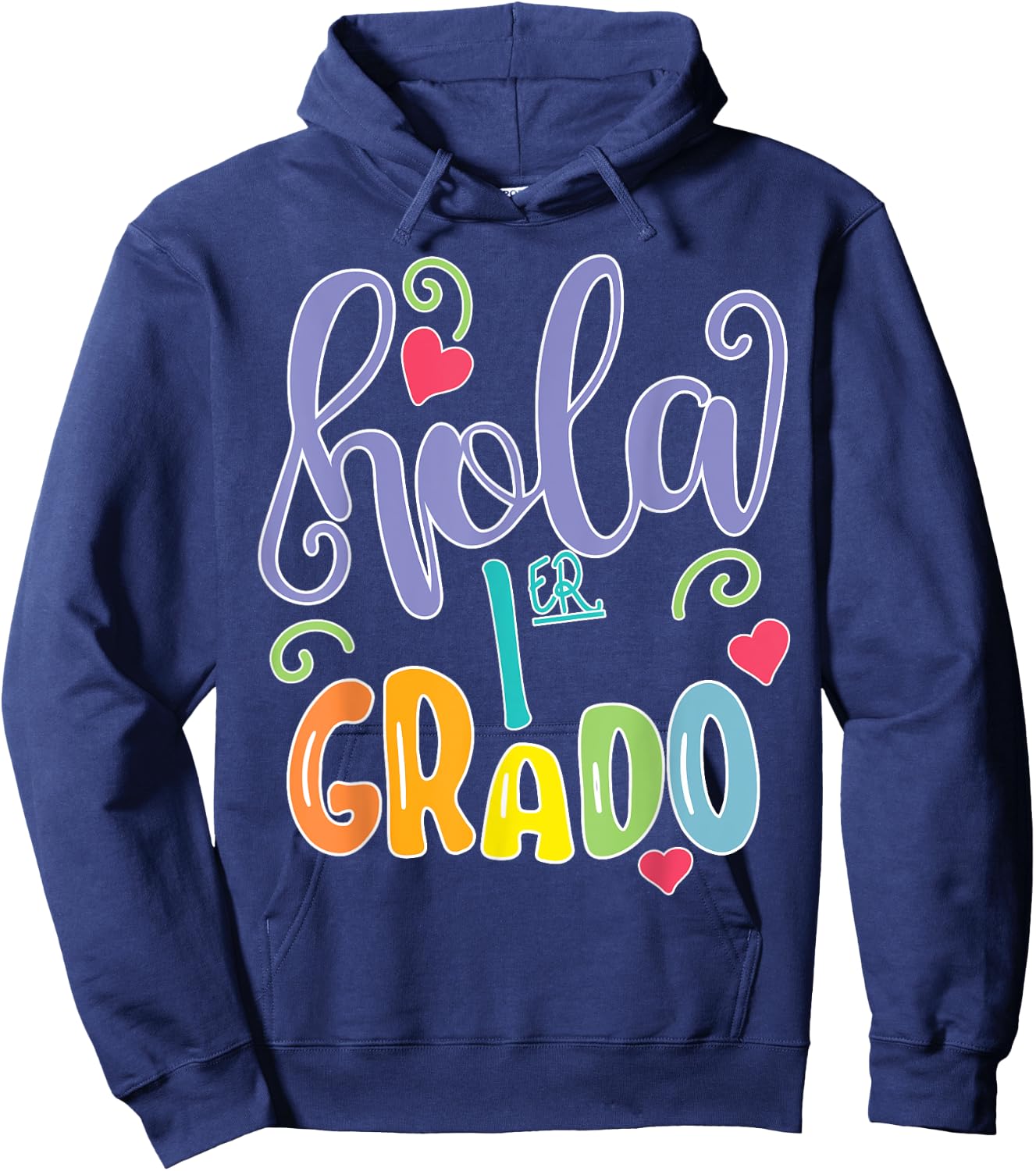 Hola 1er Primer Grado Spanish Teacher Maestra Espanol Equipo Hoodie - Hoodie | Navy