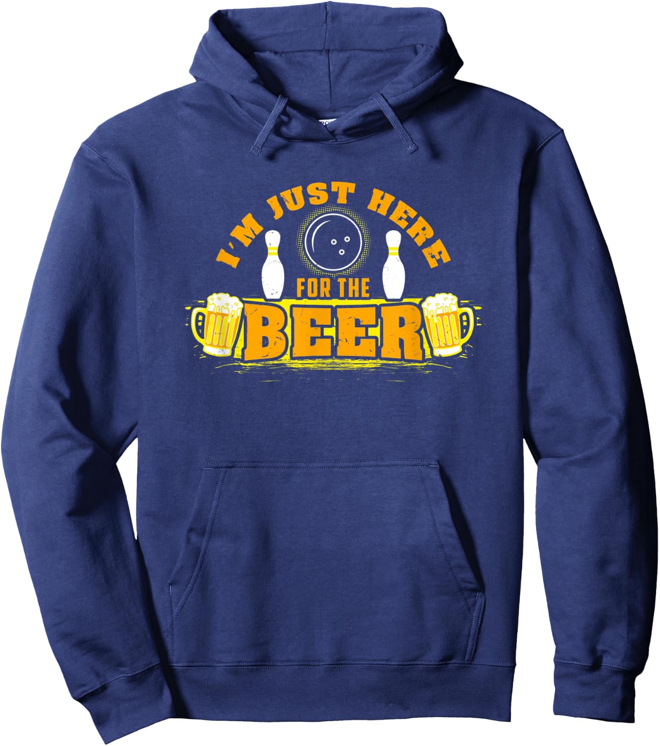 Bowling I'm Just Here For The Beer Hoodie - Hoodie | Navy