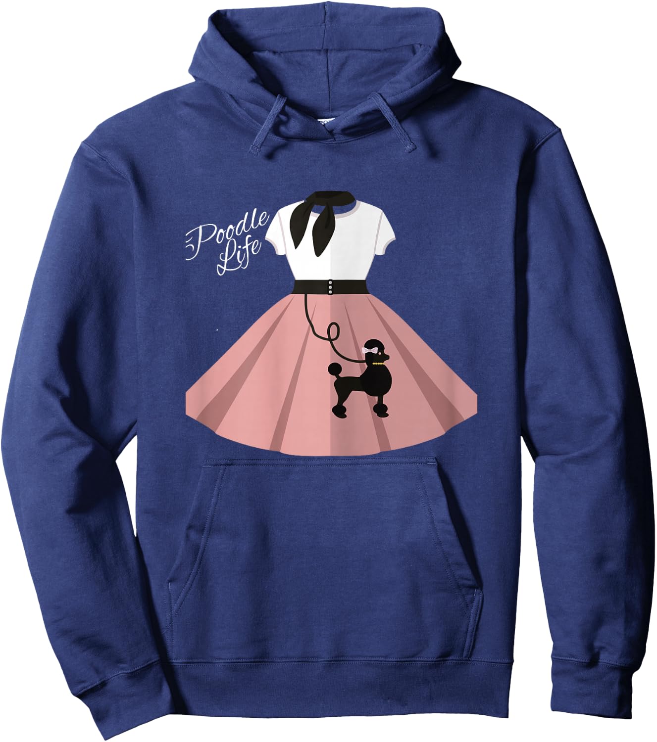 Women Poodle Skirt Costume Halloween Party Outfit Top Hoodie - Hoodie | Navy