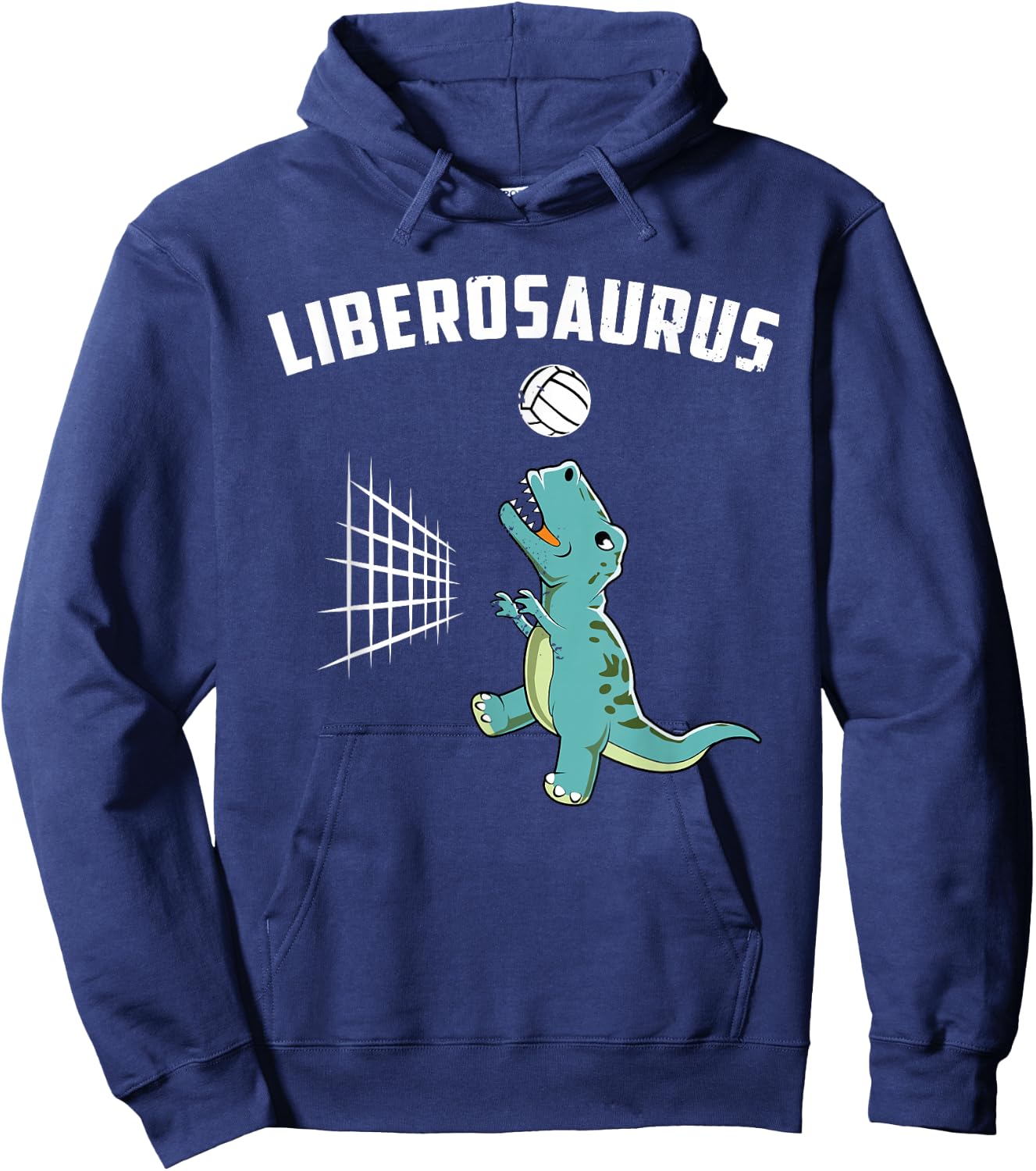 Cute Volleyball Team Player Libero T-Rex Dinosaur Girls Gift Hoodie - Hoodie | Navy