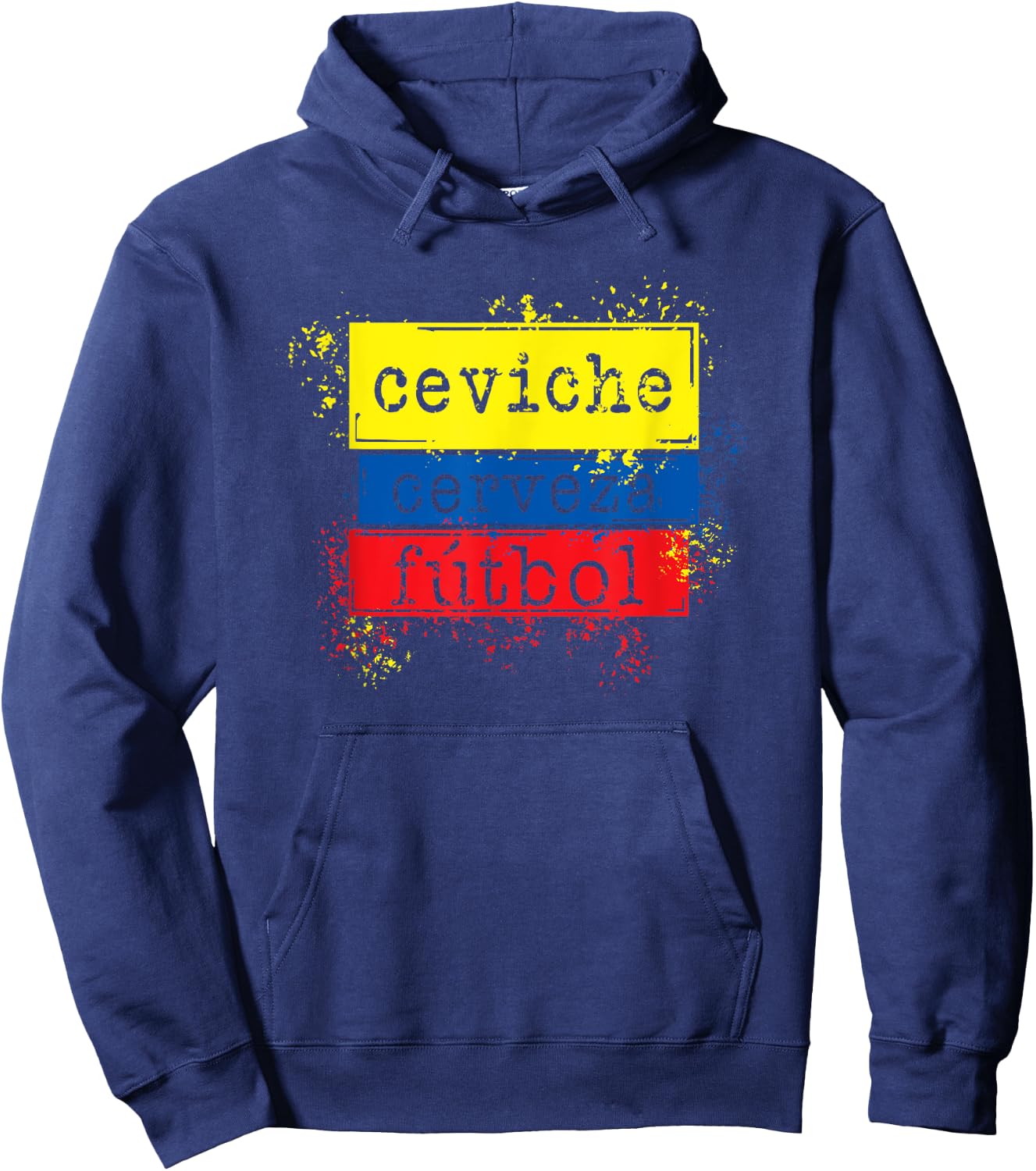 Ceviche Cerveza Futbol Funny Ecuador Flag Soccer Shirt Hoodie - Hoodie | Navy