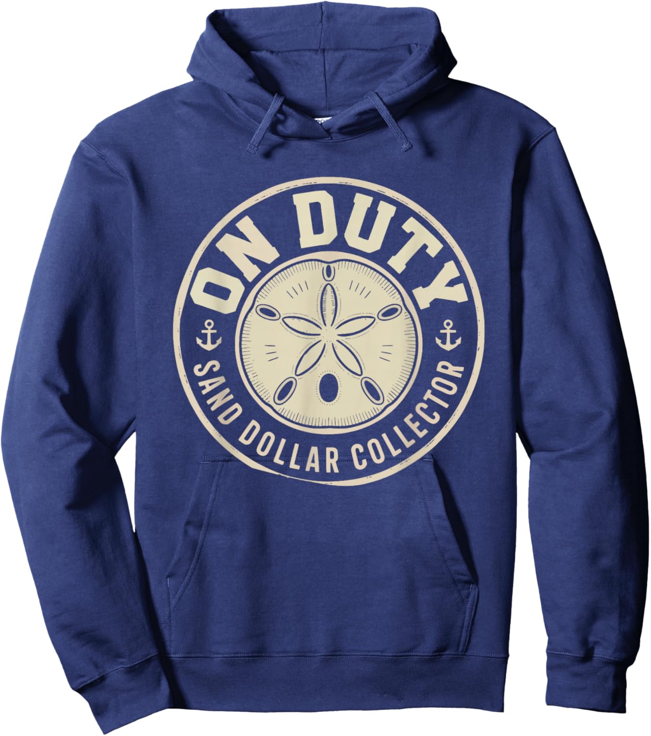 Sand Dollar Duty Illustrated Beach Badge Collector Shell Hoodie - Hoodie | Navy