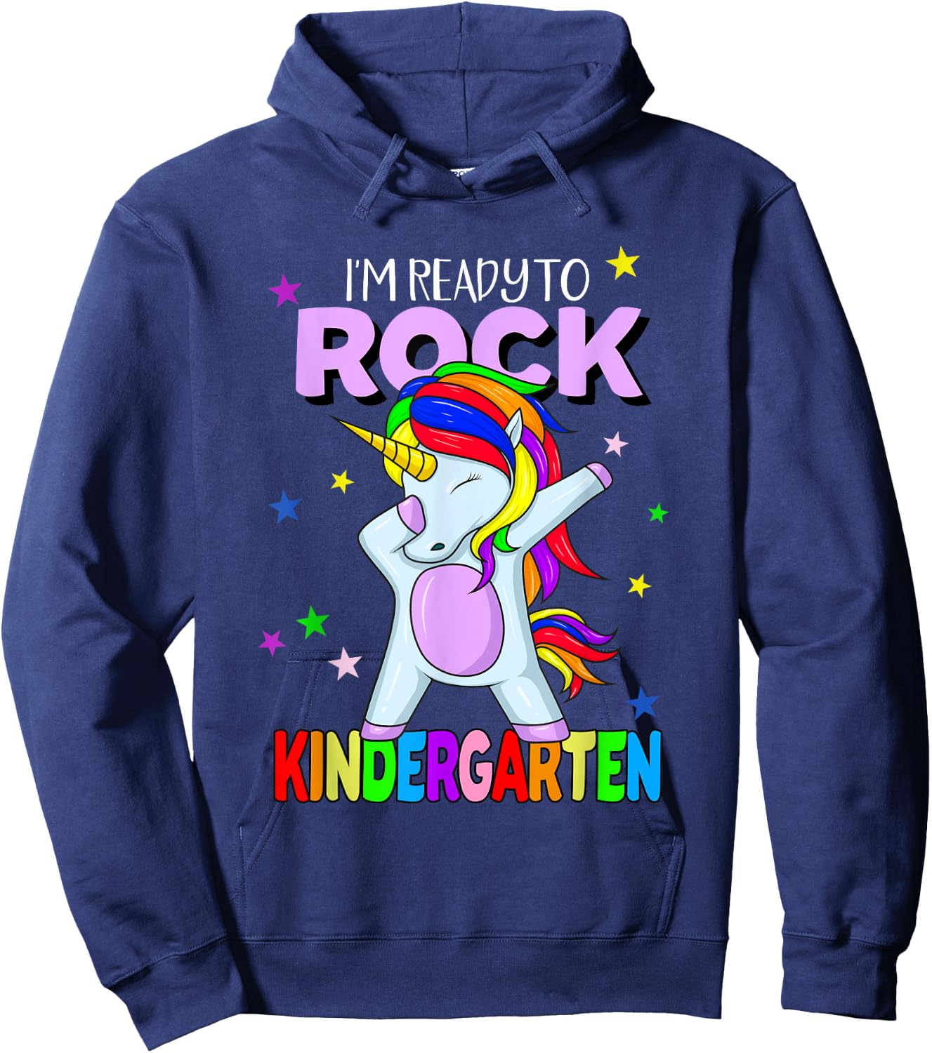 Rock Kindergarten Dabbing Unicorn Girls Back To School Hoodie - Hoodie | Navy
