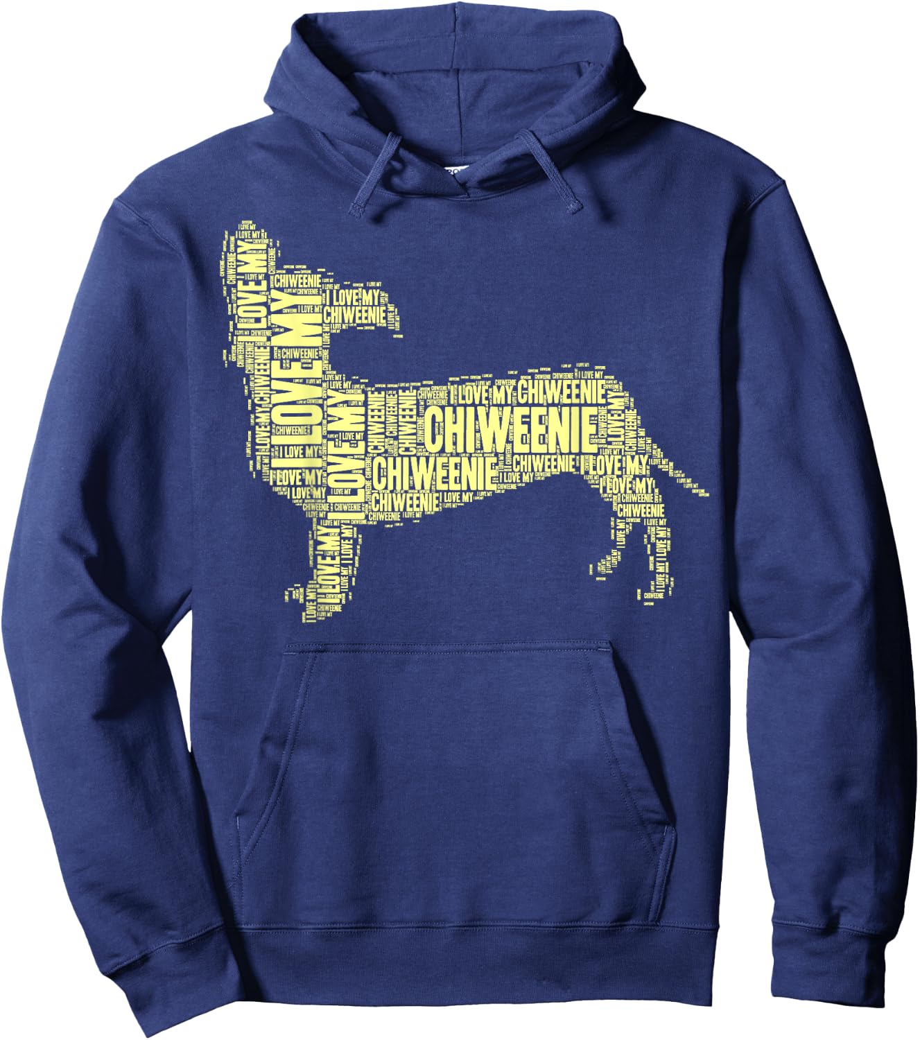 I Love My Chiweenie Word Art Chiweenie Shirt Hoodie - Hoodie | Navy