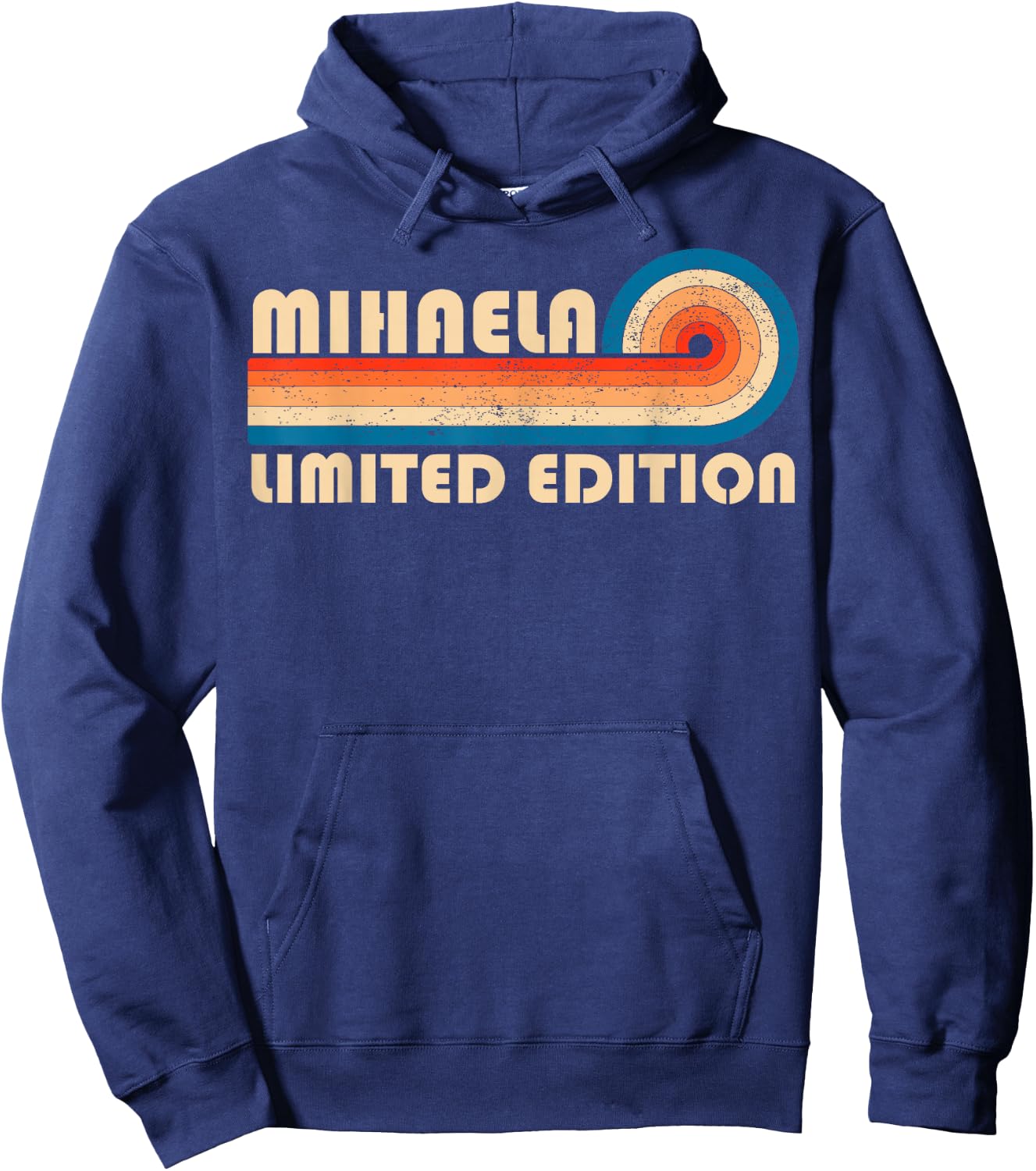 MIHAELA Retro 70s 80s Sunset Stripe Hoodie - Hoodie | Navy