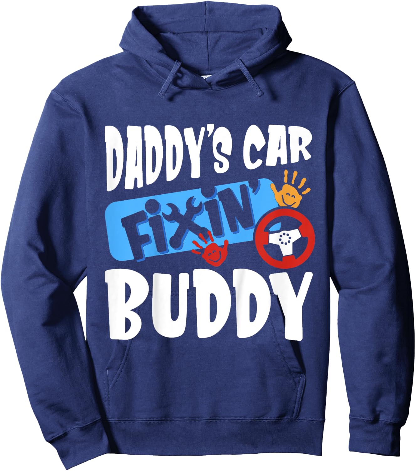 Kids Daddy's Car Fixin Buddy Mechanic Dad And Son Gift Boys Hoodie - Hoodie | Navy
