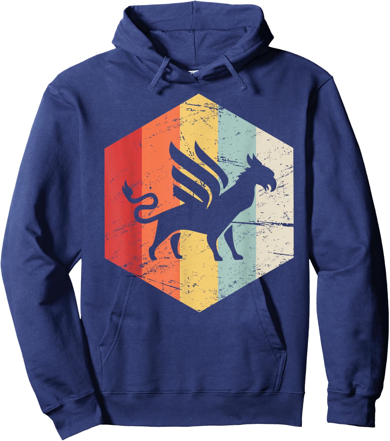 Vintage Retro Beast Griffin Hoodie - Hoodie | Navy