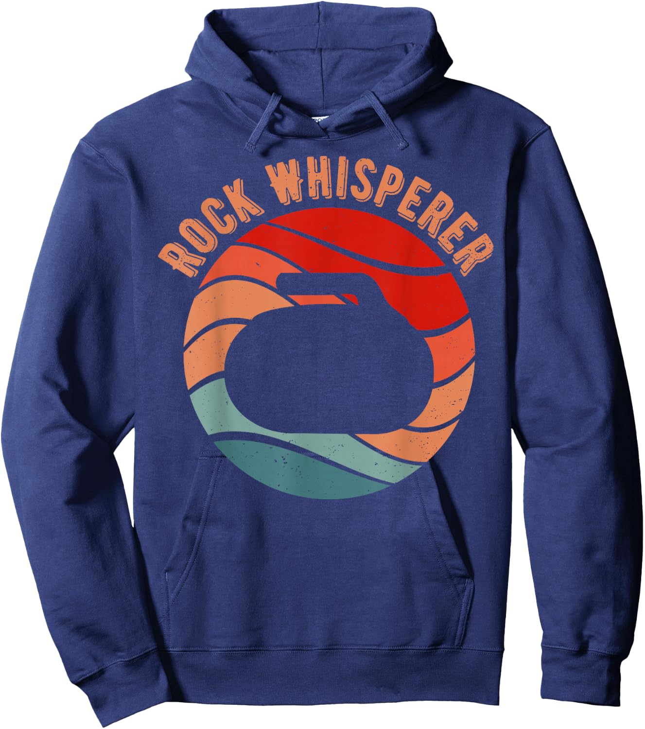 Rock Whisperer Retro Curling Vintage Curler Gifts Man Woman Hoodie - Hoodie | Navy