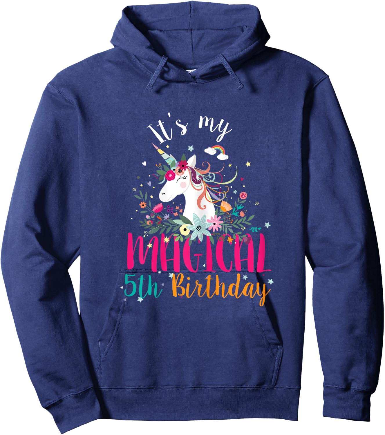 Its my 5th Birthday Unicorn Gifts 5 Years Old Birthday Girl Hoodie - Hoodie | Navy