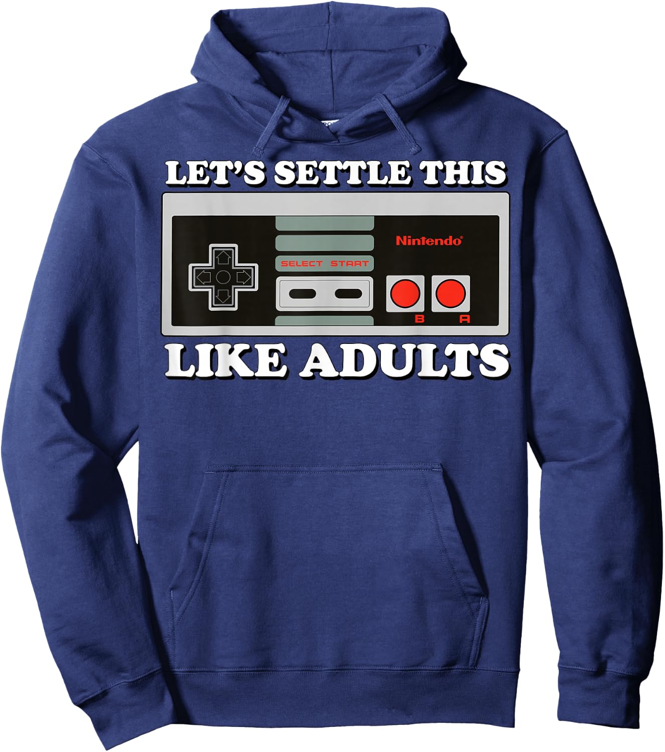 Nintendo NES Controller Let's Settle This Graphic Hoodie - Hoodie | Navy