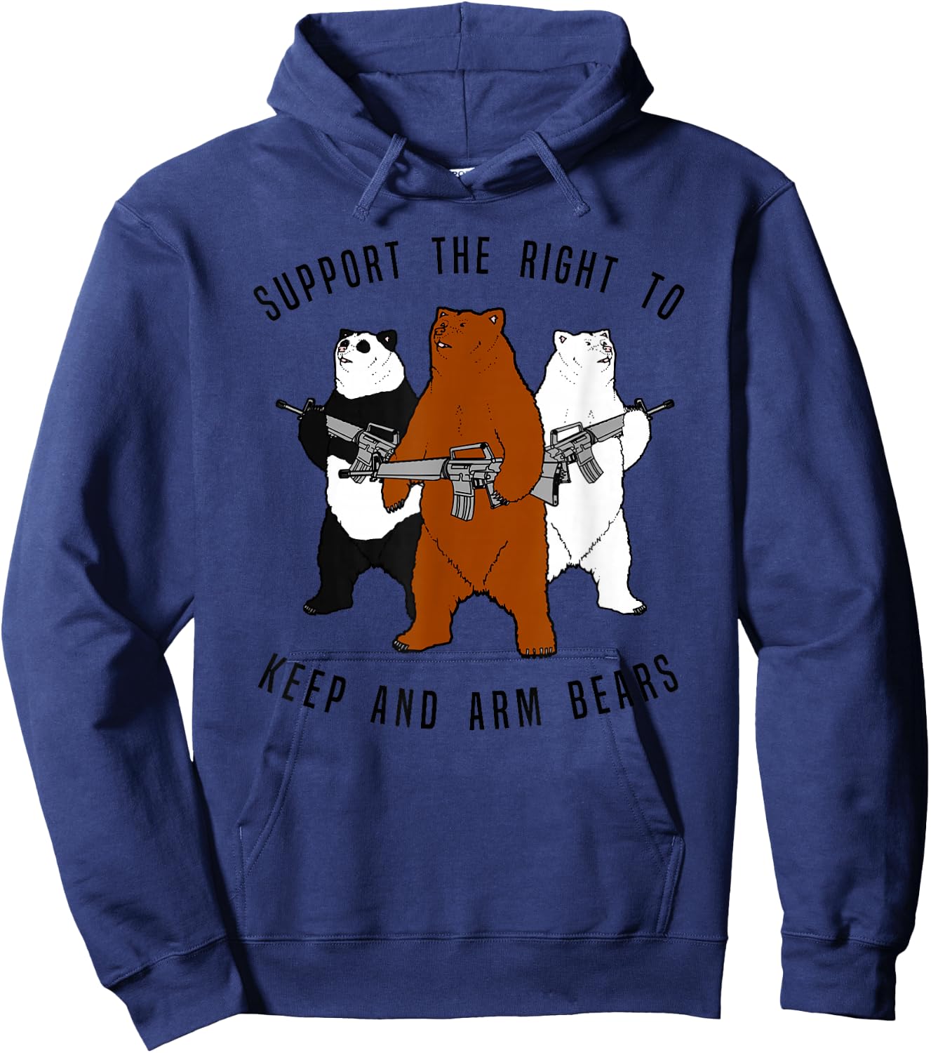 Funny Bear Shirt, Fun Support The Right To Arm Bears Hoodie - Hoodie | Navy