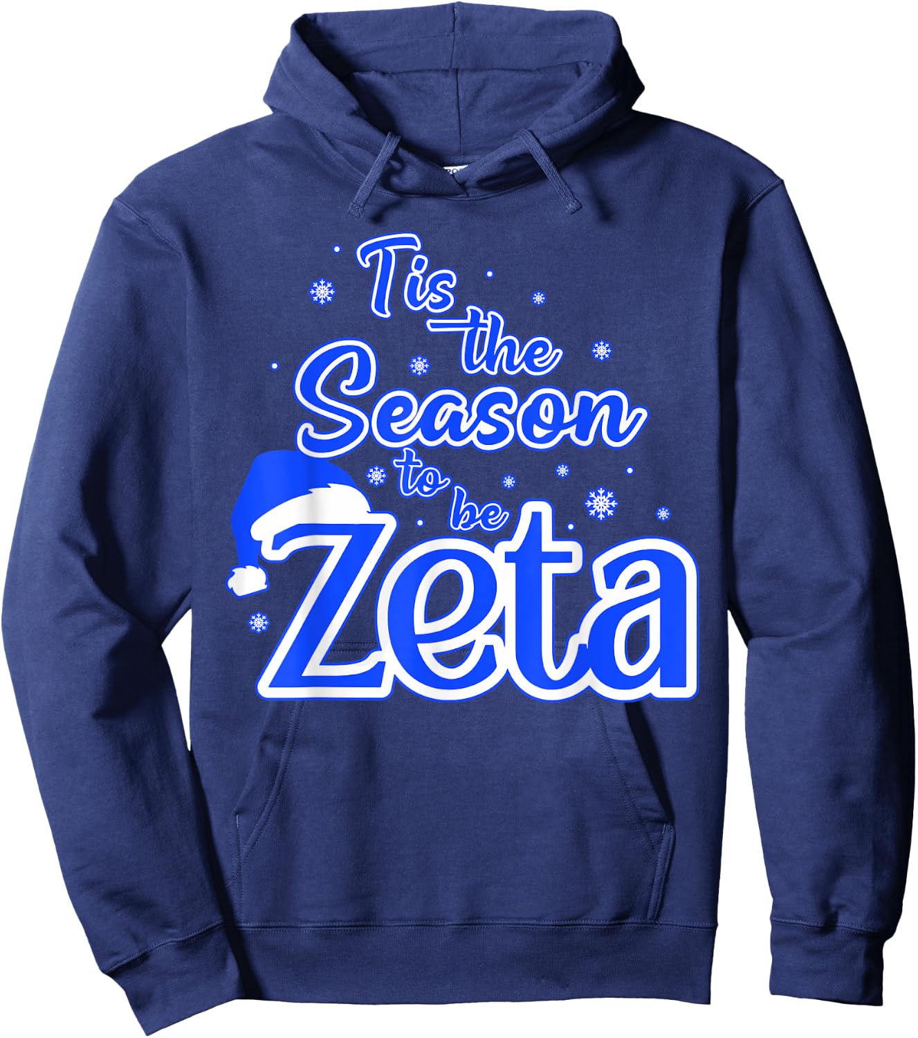 Tis The Season To Be ZetA-Christmas Santa Hat Xmas Women Men Hoodie - Hoodie | Navy
