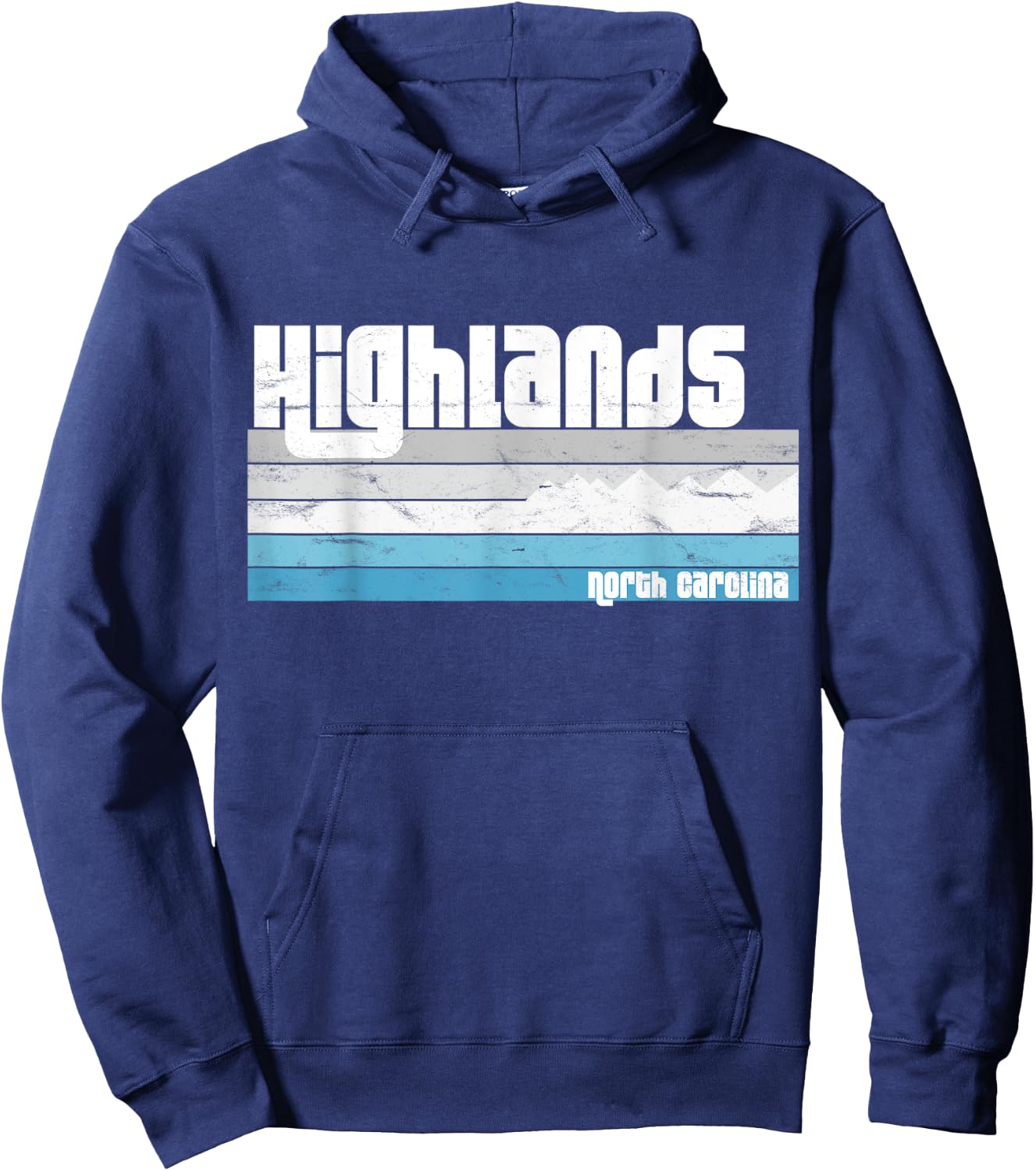Highlands North Carolina NC Blue Ridge Mountains Winter Hoodie - Hoodie | Navy