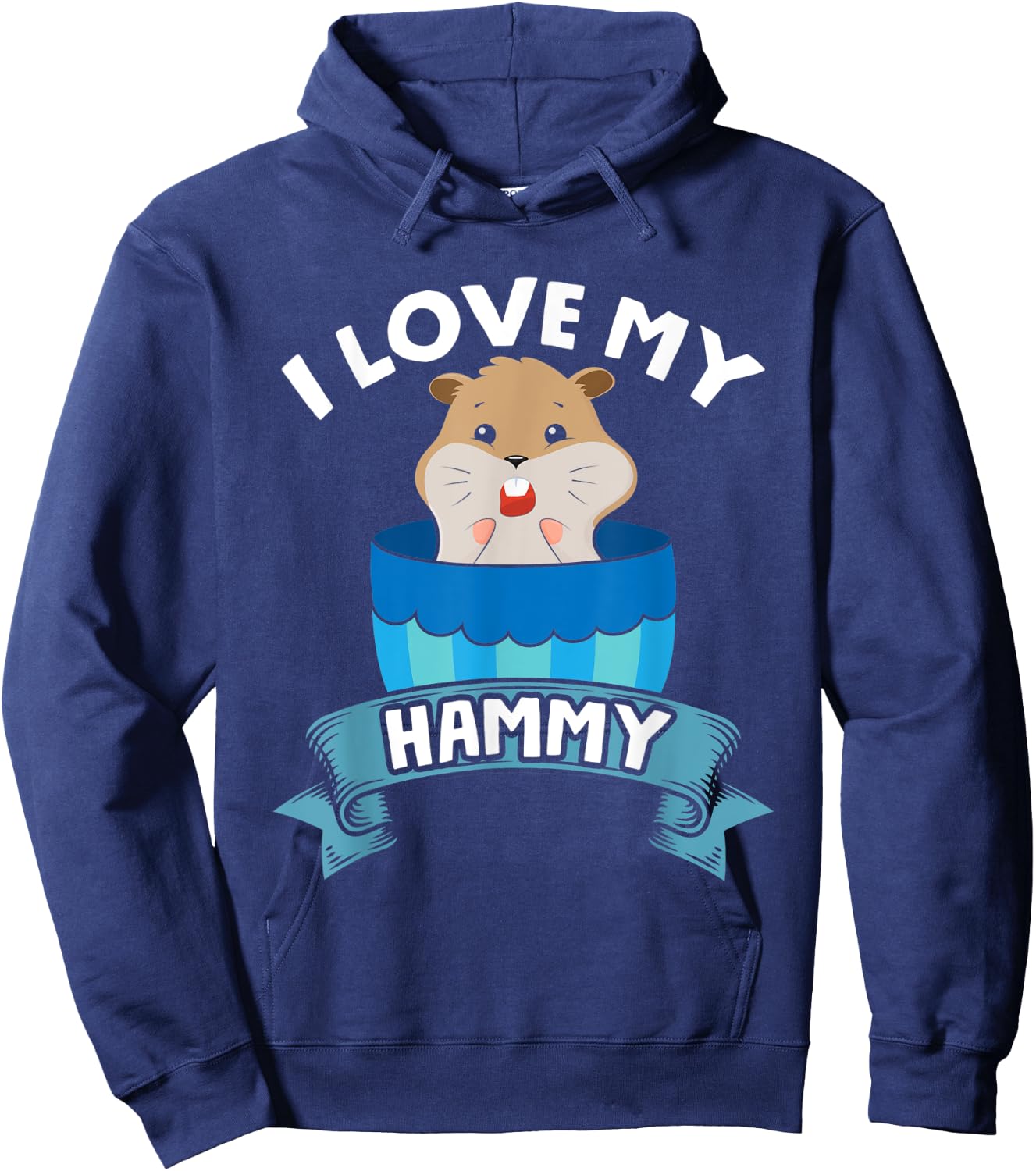 I Love My Hammy Small Pets Cute Hamster Hoodie - Hoodie | Navy
