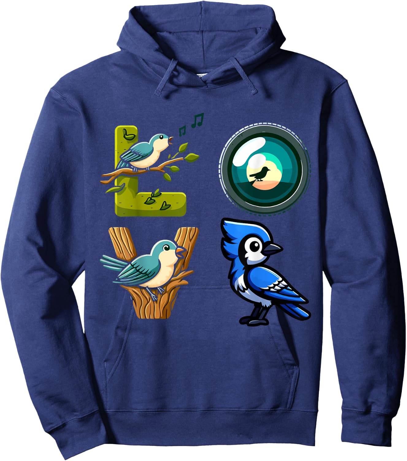 Funny Bird Watching Apparel Cool Bird Lover Present Designs Hoodie - Hoodie | Navy
