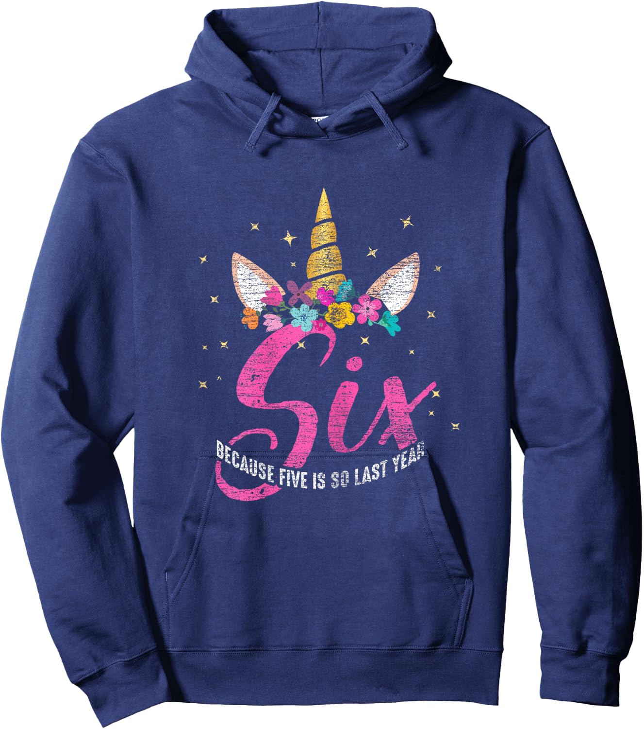 6 Years Old Birthday Girl Gifts Unicorn 6th Birthday Hoodie - Hoodie | Navy