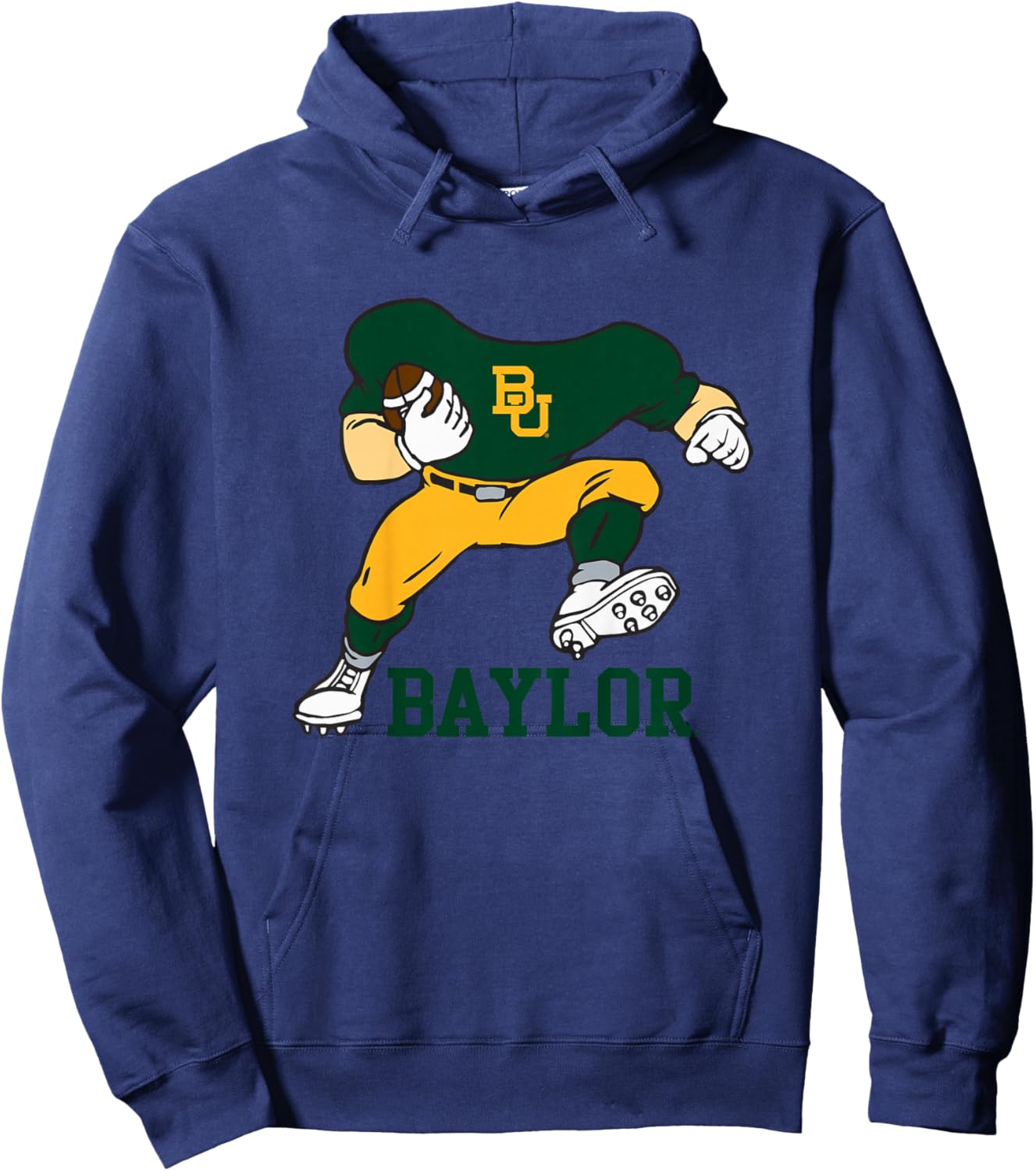 Kids Baylor Bears Kid's Football Player Gray Officially Licensed Hoodie - Hoodie | Navy