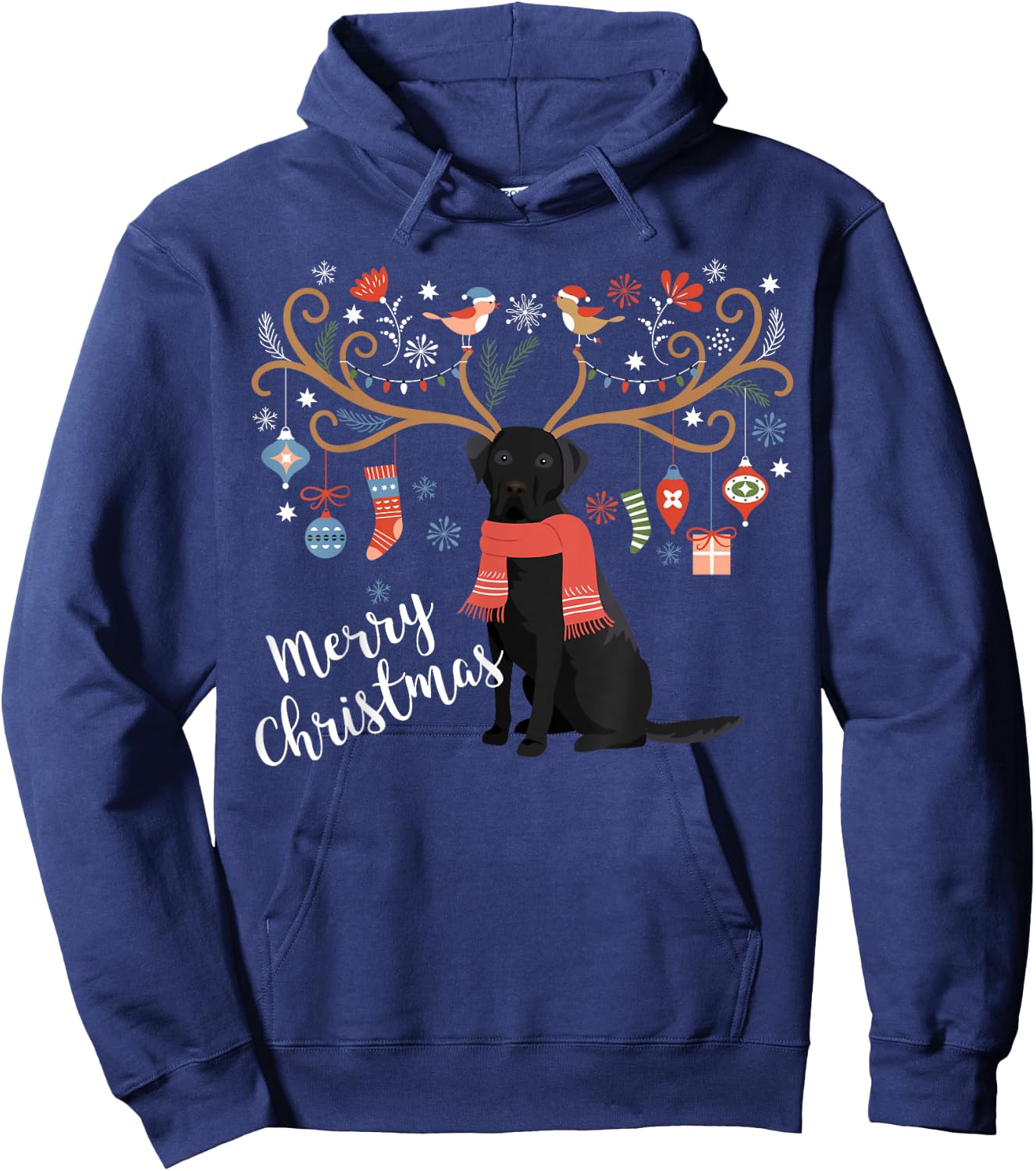 Black Labrador Retriever Christmas Shirt Dog Hoodie - Hoodie | Navy