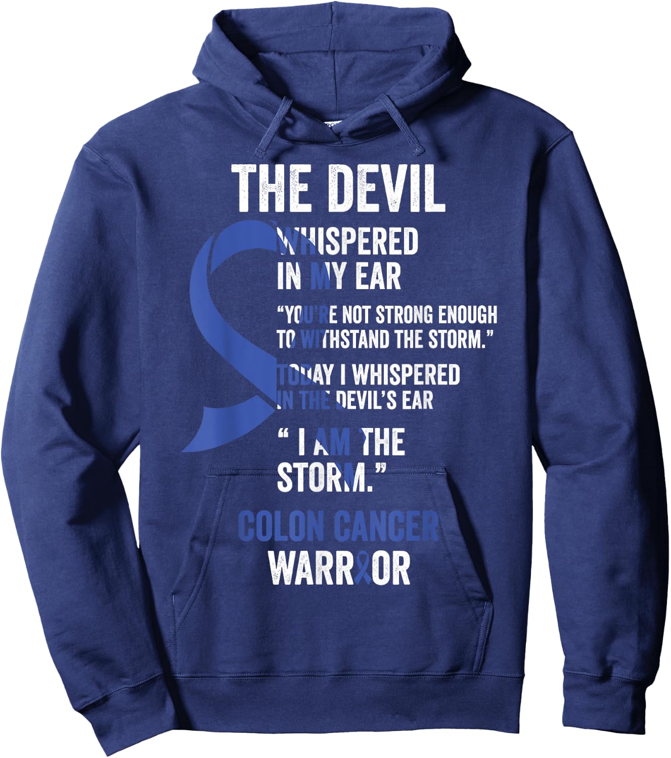 The Devil- Colon Cancer Awareness Support Ribbon Hoodie - Hoodie | Navy