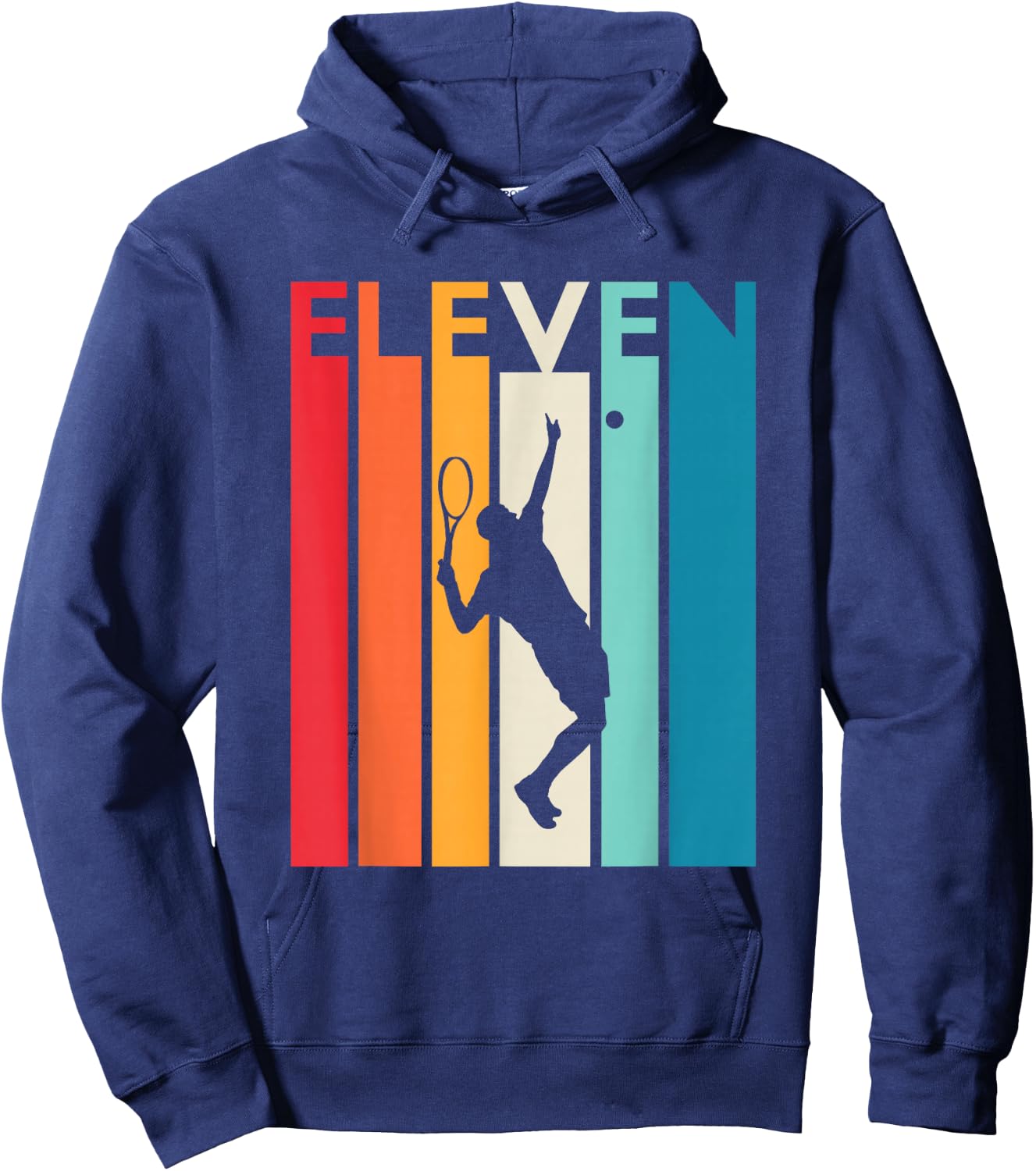 11th Birthday Gift Eleven Vintage Tennis 11 Year Old Hoodie - Hoodie | Navy