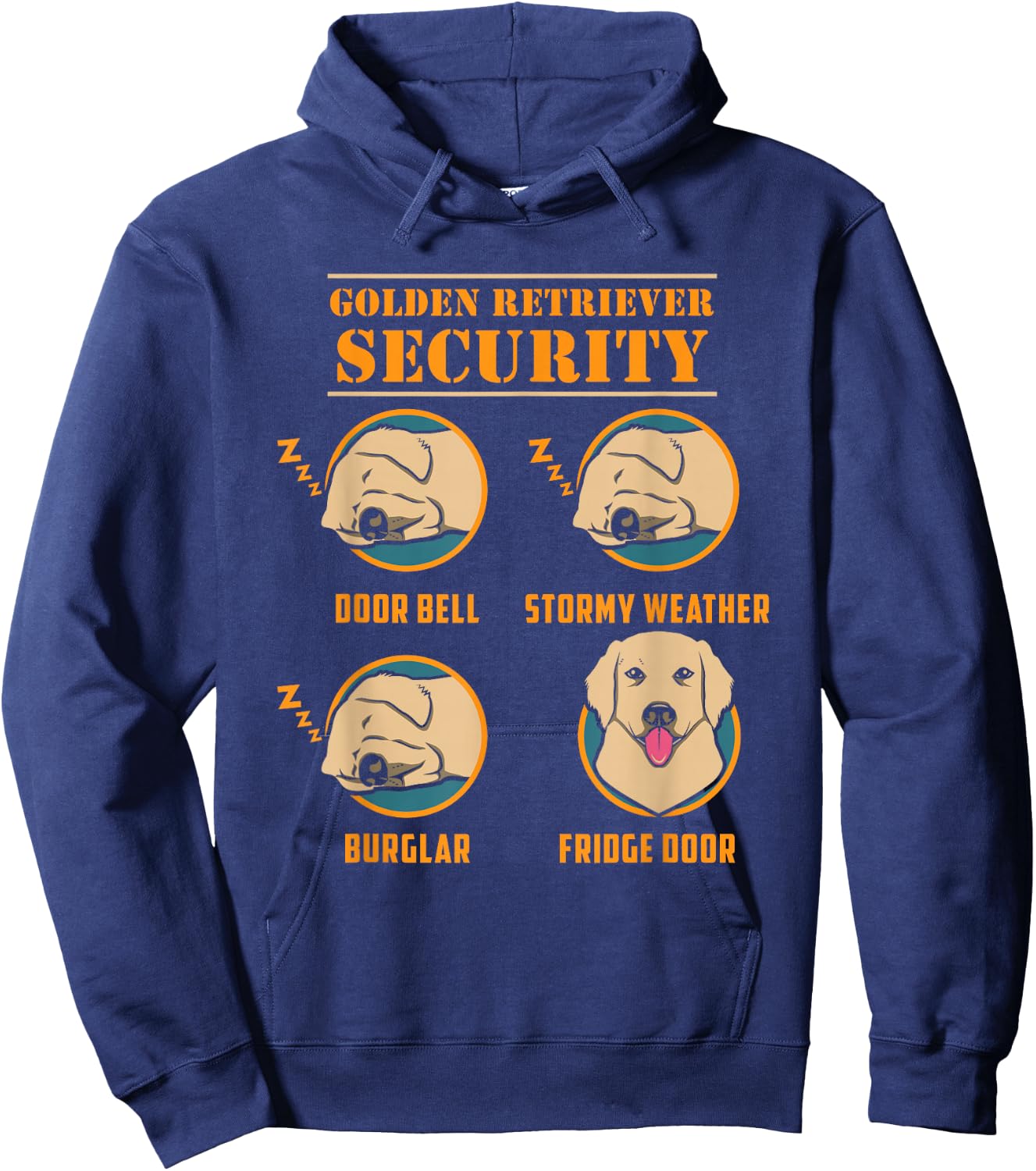 Golden Retriever Security Funny Dog Owner Design Hoodie - Hoodie | Navy