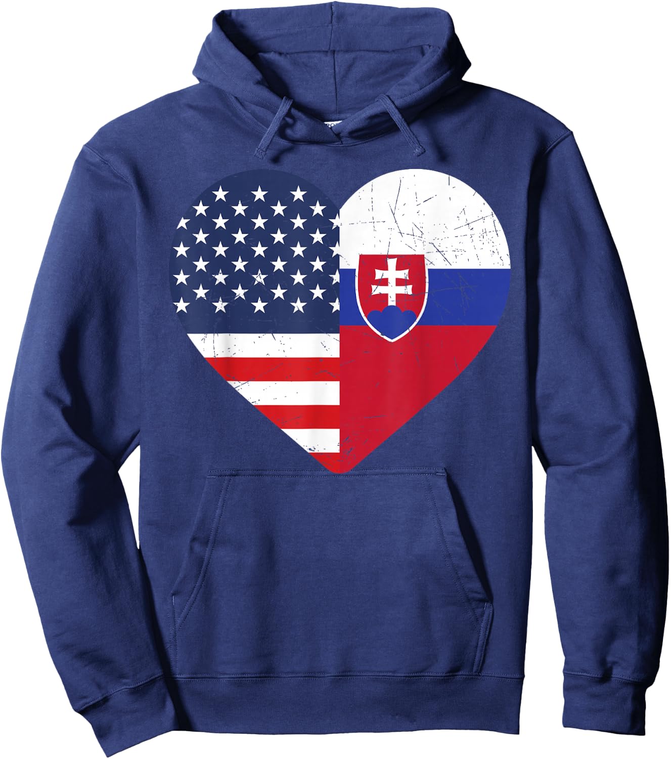 Slovak heritage USA Slovakia American Flag Slovak Flag Hoodie - Hoodie | Navy