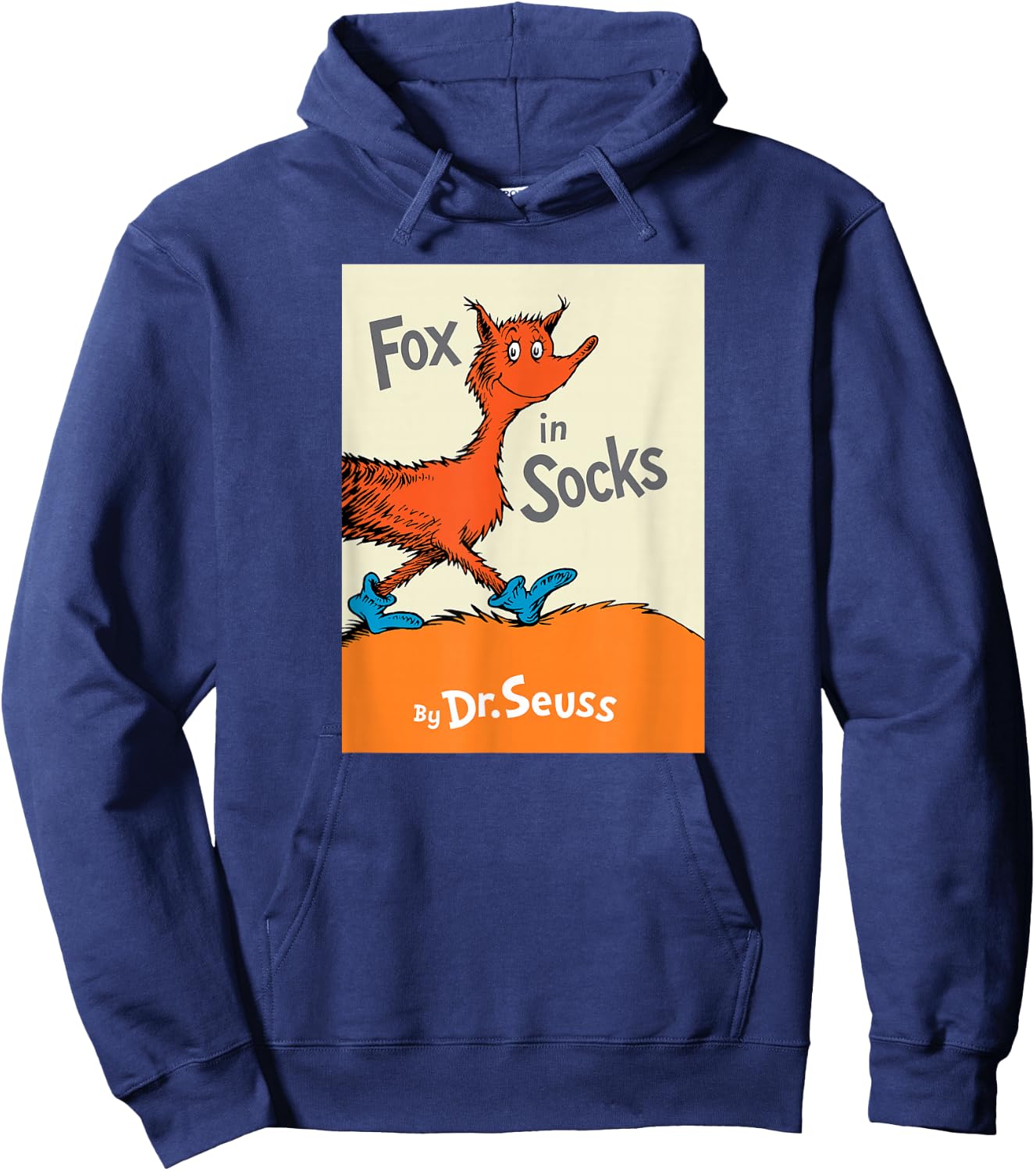 Dr. Seuss Fox in Socks Book Cover Hoodie - Hoodie | Navy
