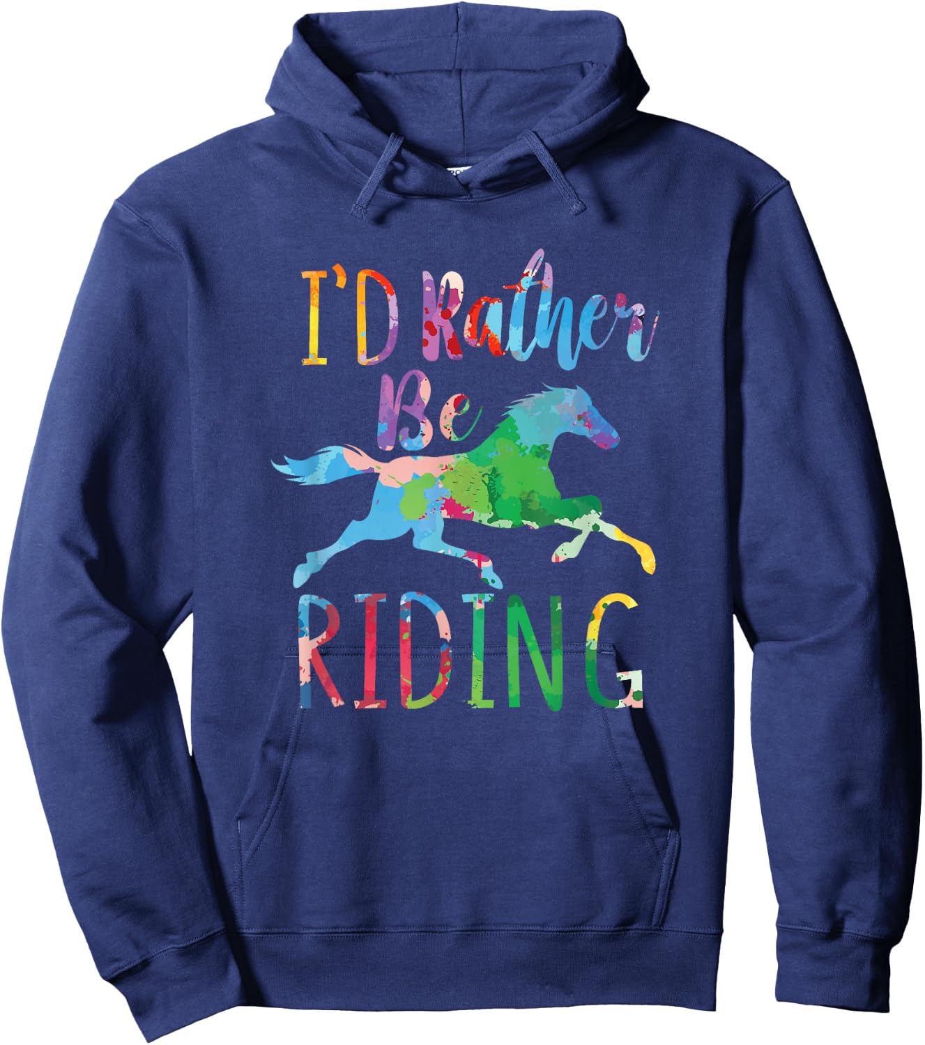 I'd Rather Be Riding Funny Horseback Riding Hoodie - Hoodie | Navy