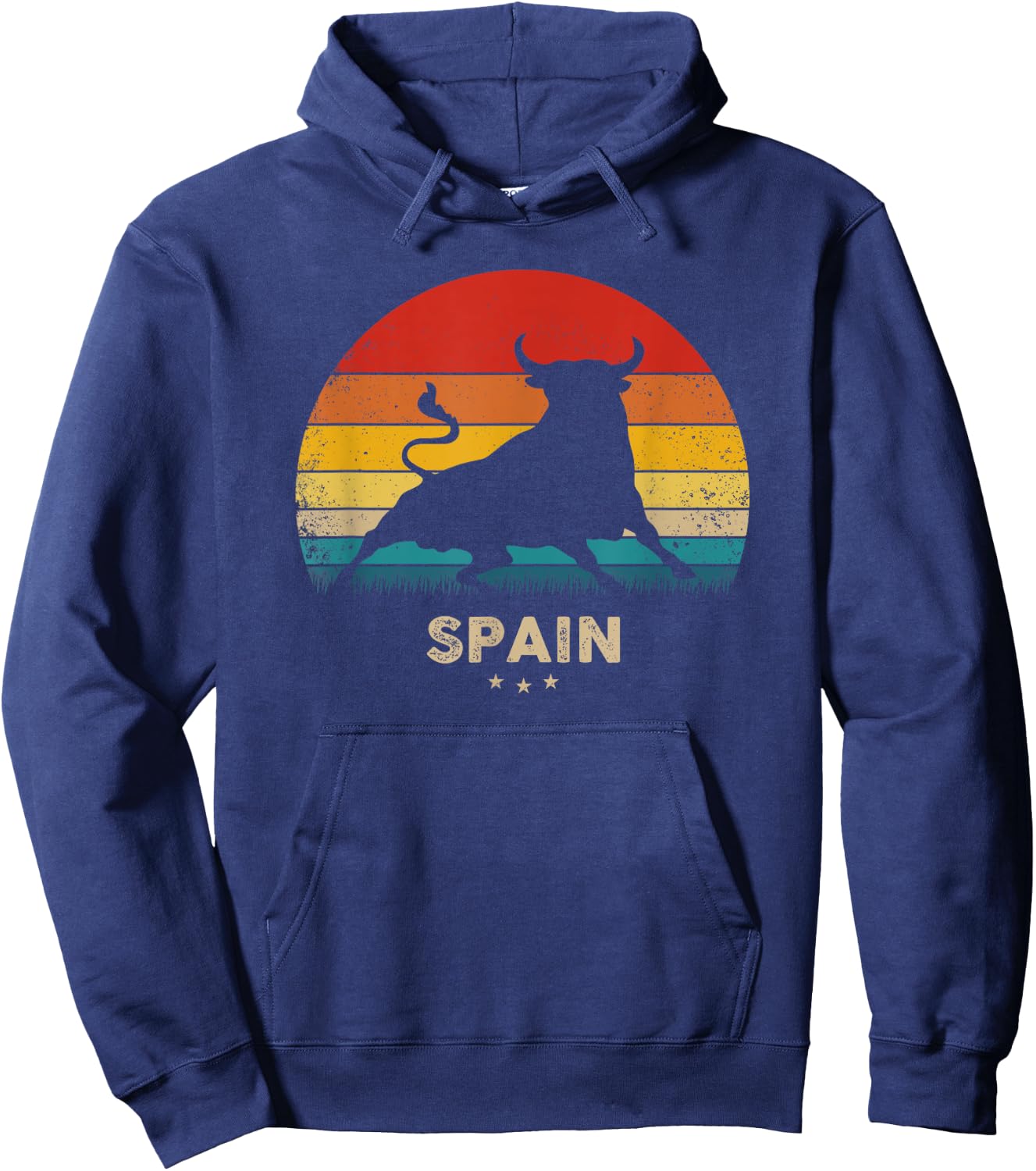 Vintage Bull Silhouette - Spain Hoodie - Hoodie | Navy