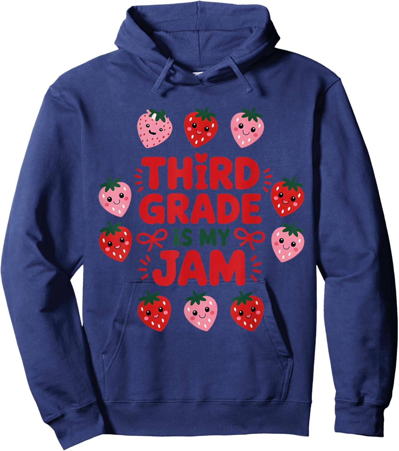 Third Grade is My Jam Strawberry Third Grade Teacher Women Hoodie - Hoodie | Navy