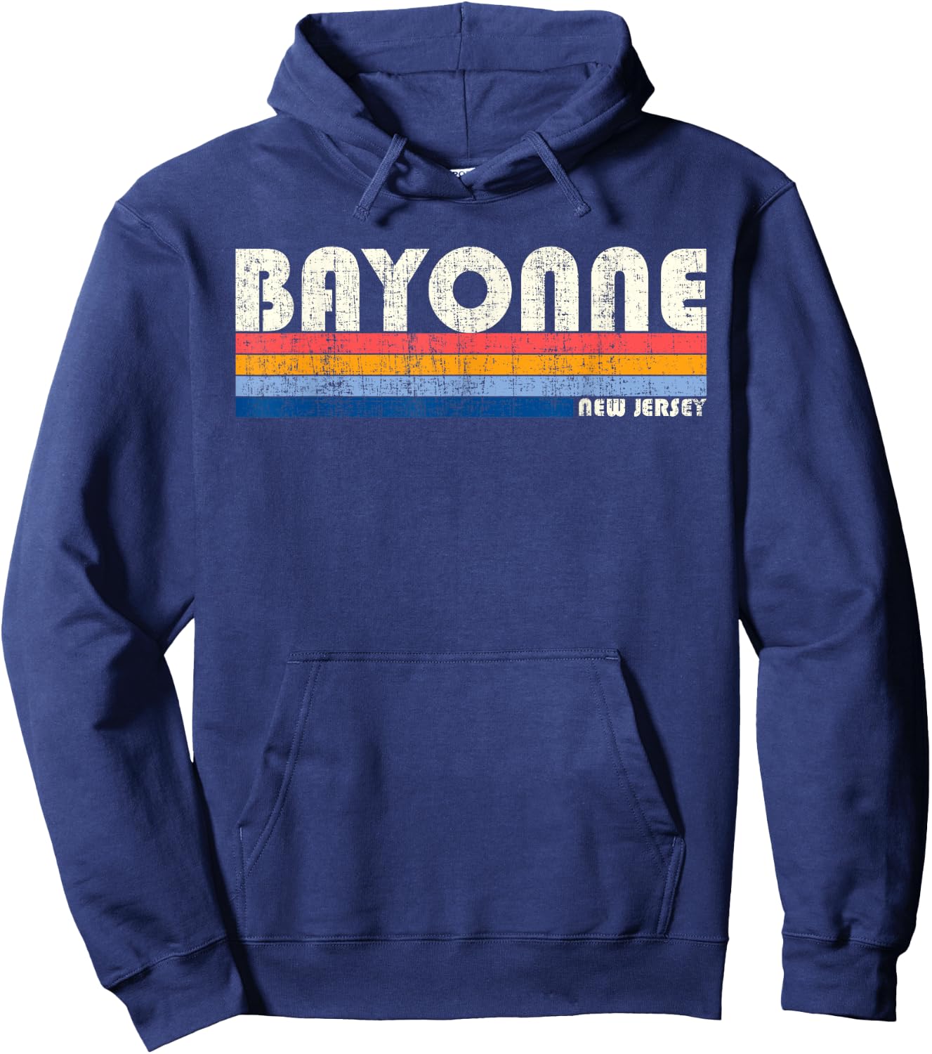 Vintage 70s 80s Style Bayonne NJ Hoodie - Hoodie | Navy
