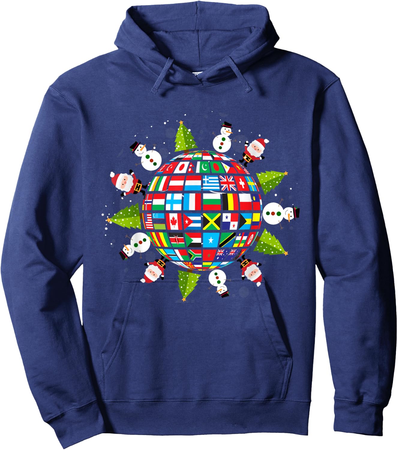Flags of the World, Xmas around the Globe Hoodie - Hoodie | Navy