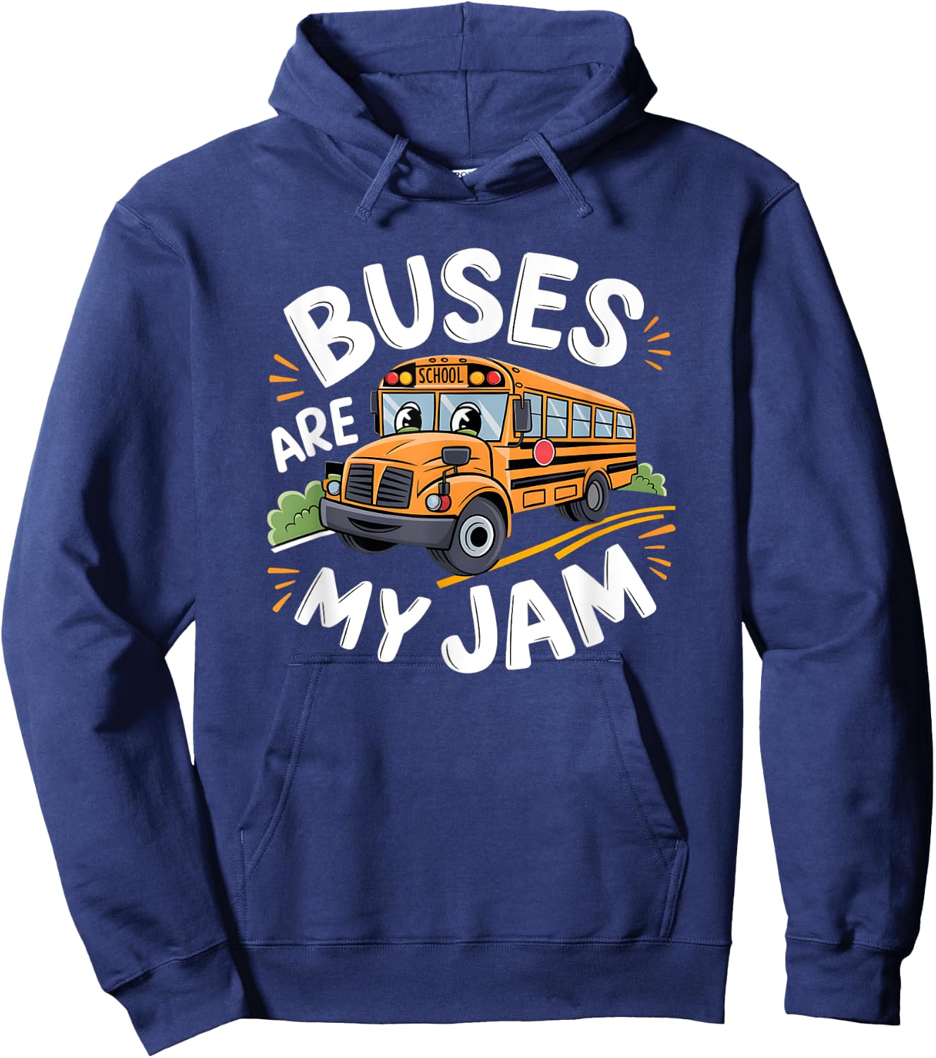 Kids Toddler funny School Bus Boys Buses are my Jam Hoodie - Hoodie | Navy