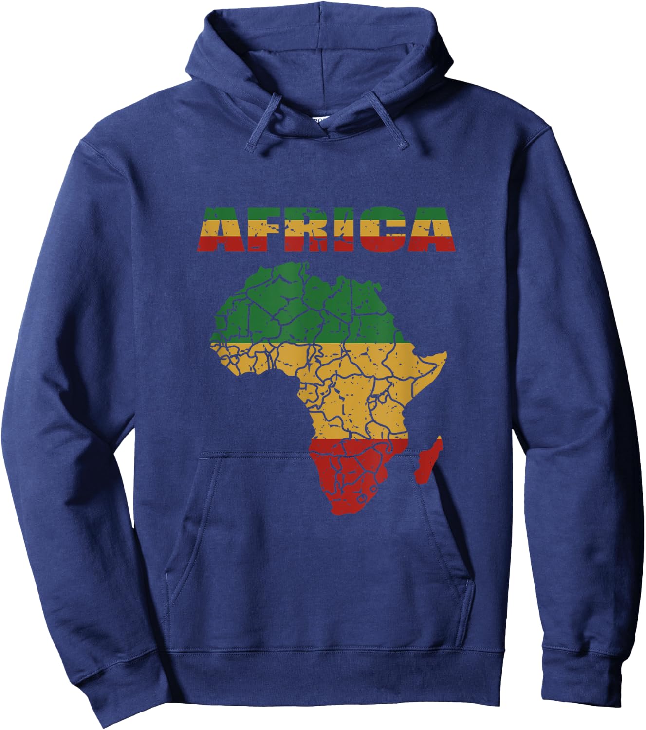 African Continent Africa Afro Reggae Flag Hoodie - Hoodie | Navy