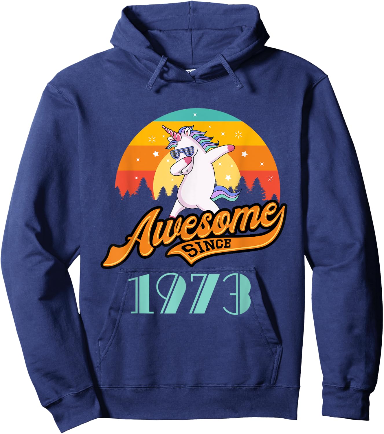 Awesome since 1973 - Year of Birth & Birthday Gift Hoodie - Hoodie | Navy