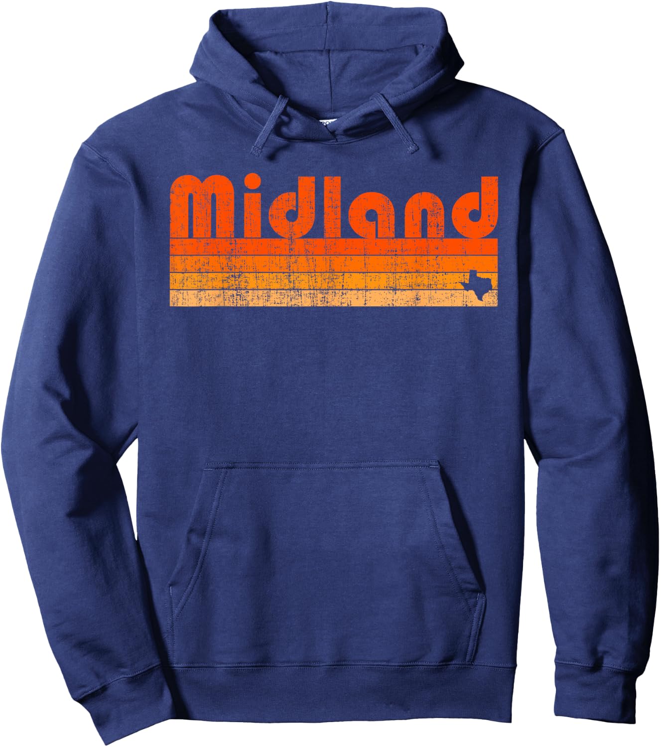 Retro 80s Style Midland TX Hoodie - Hoodie | Navy