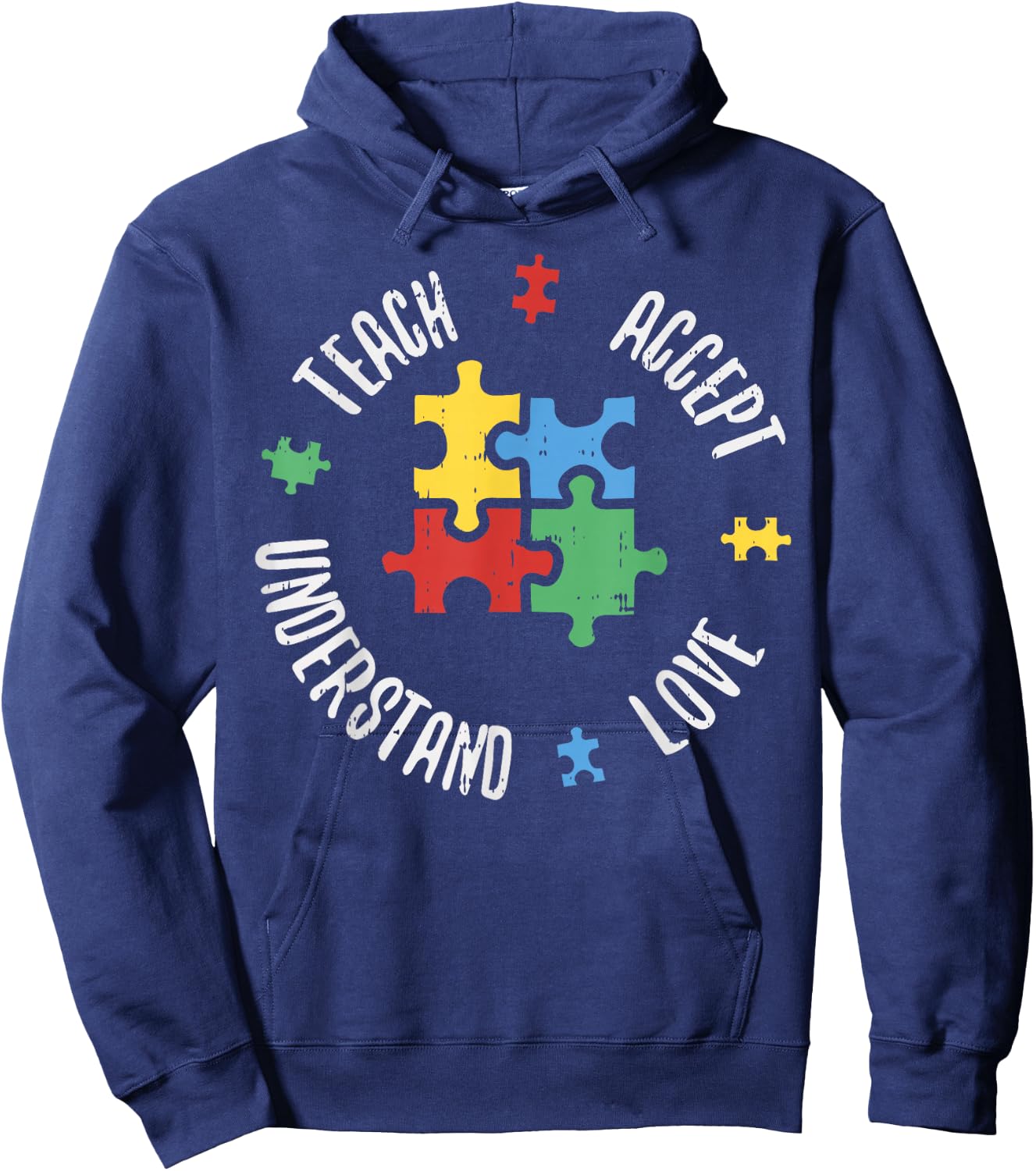 Autism Awareness Teacher Shirt Teach Accept Understand Love Hoodie - Hoodie | Navy