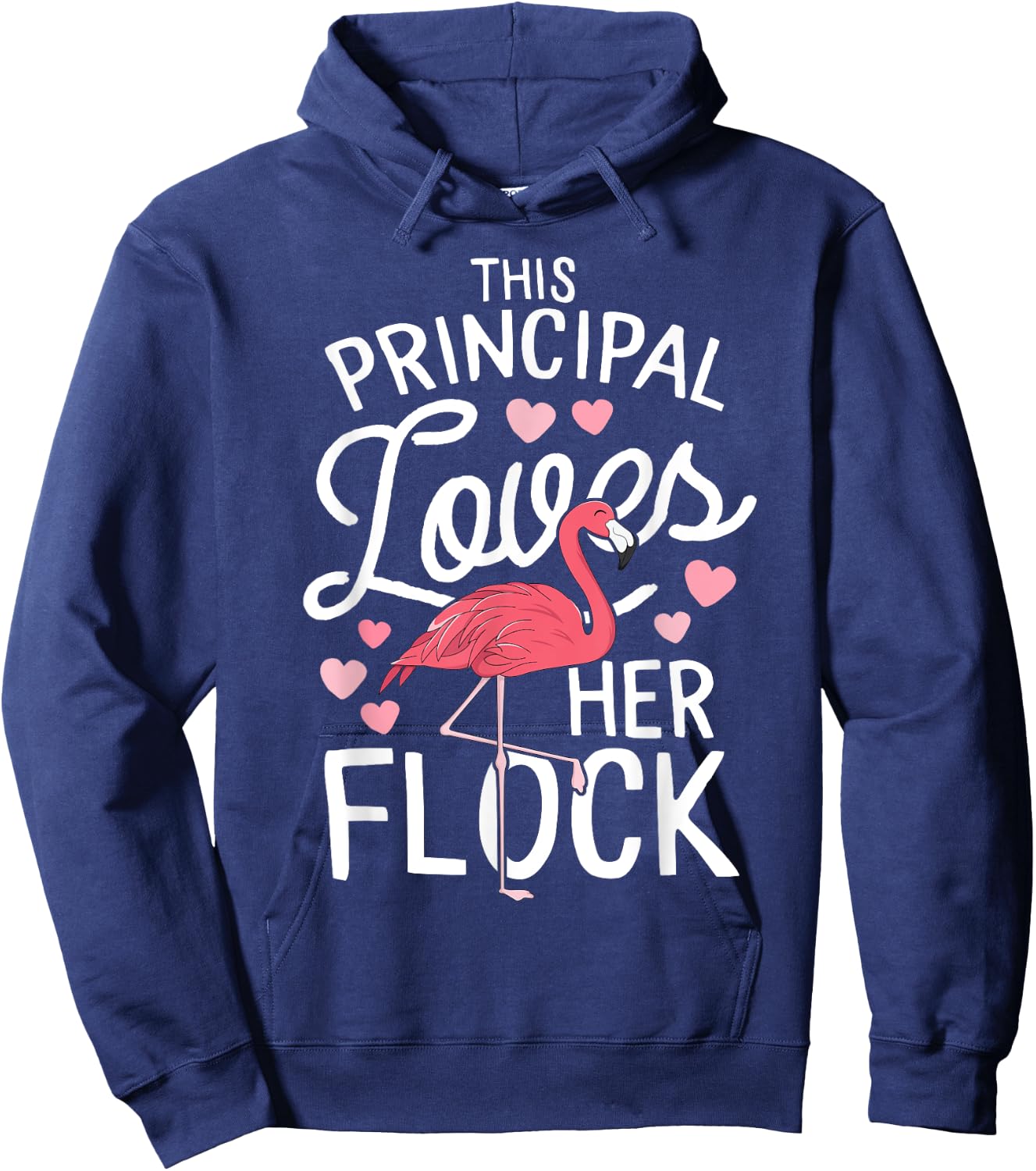 This Principal Loves Her Flock Flamingo Teacher School Gift Men Women Kids Hoodie - Hoodie | Navy