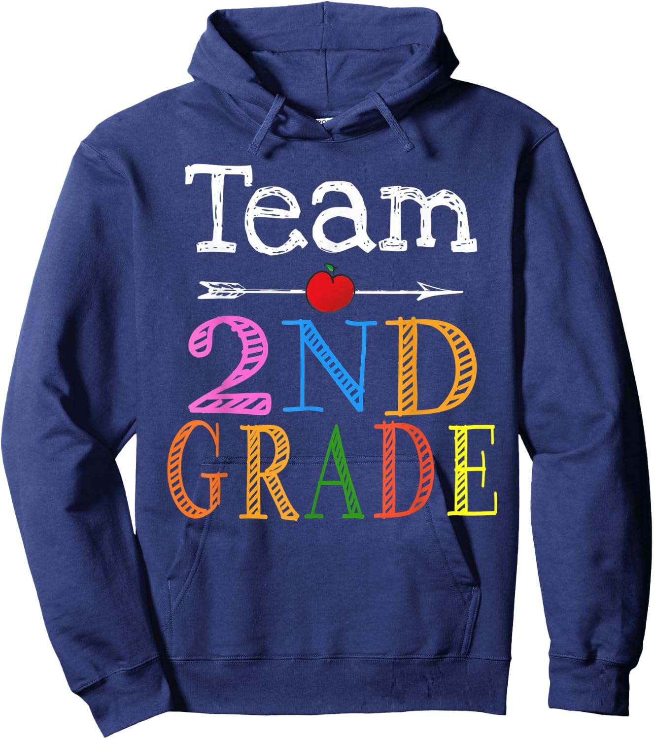 Team 2nd Second Grade Teacher Student Back To School Funny Women Kids Hoodie - Hoodie | Navy