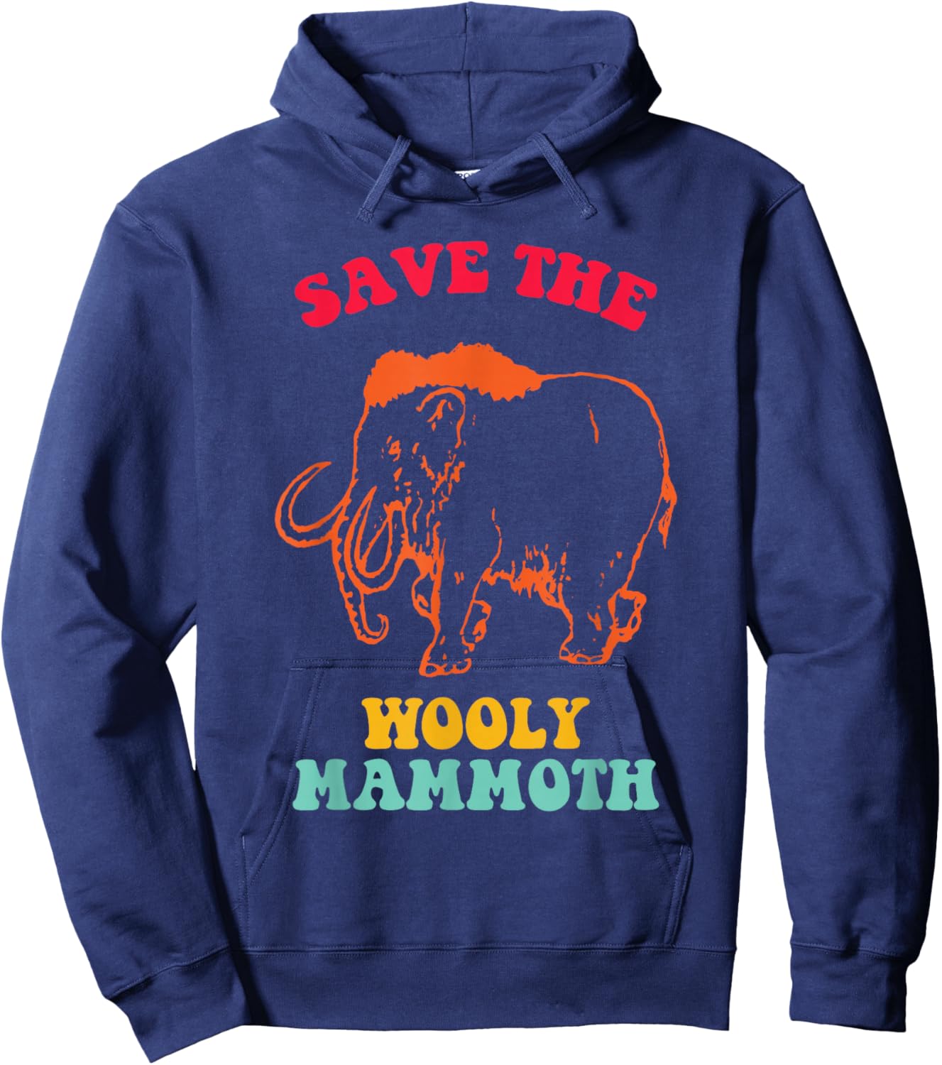 Save The Wooly Mammoth Retro Vintage Hoodie - Hoodie | Navy